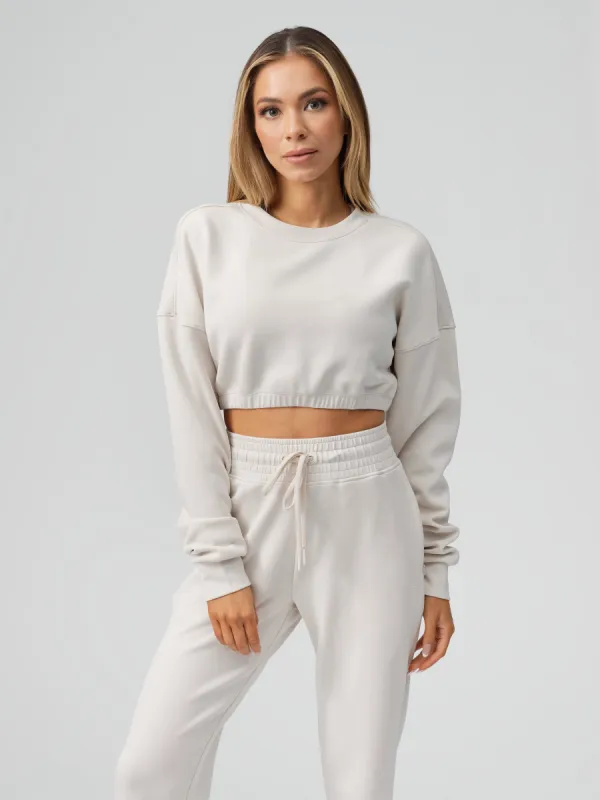 Luxe Long Sleeve Crop - Eggshell sold by BuffBunny