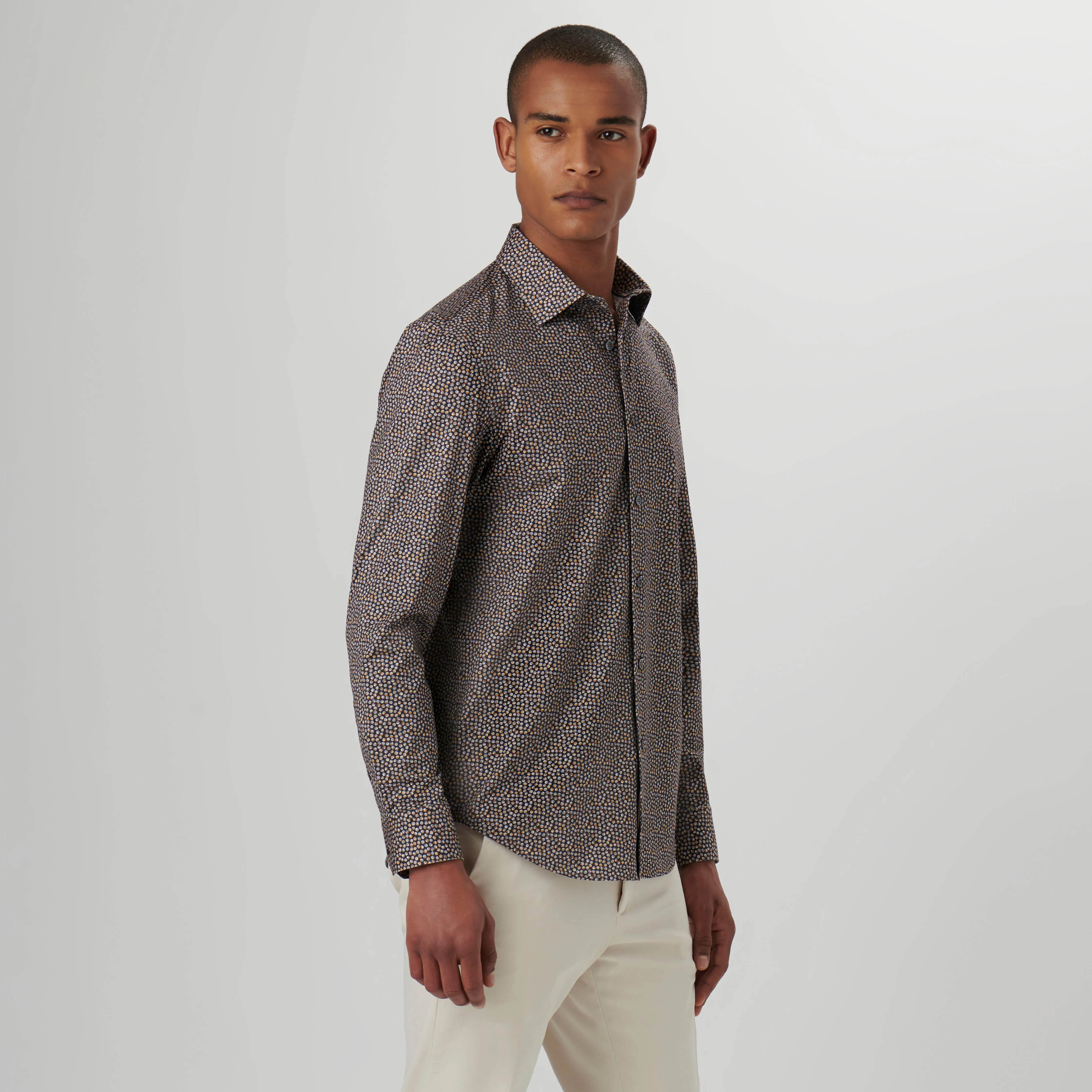 James Coin Dots OoohCotton Shirt sold by Bugatchi product image thumbnail 3
