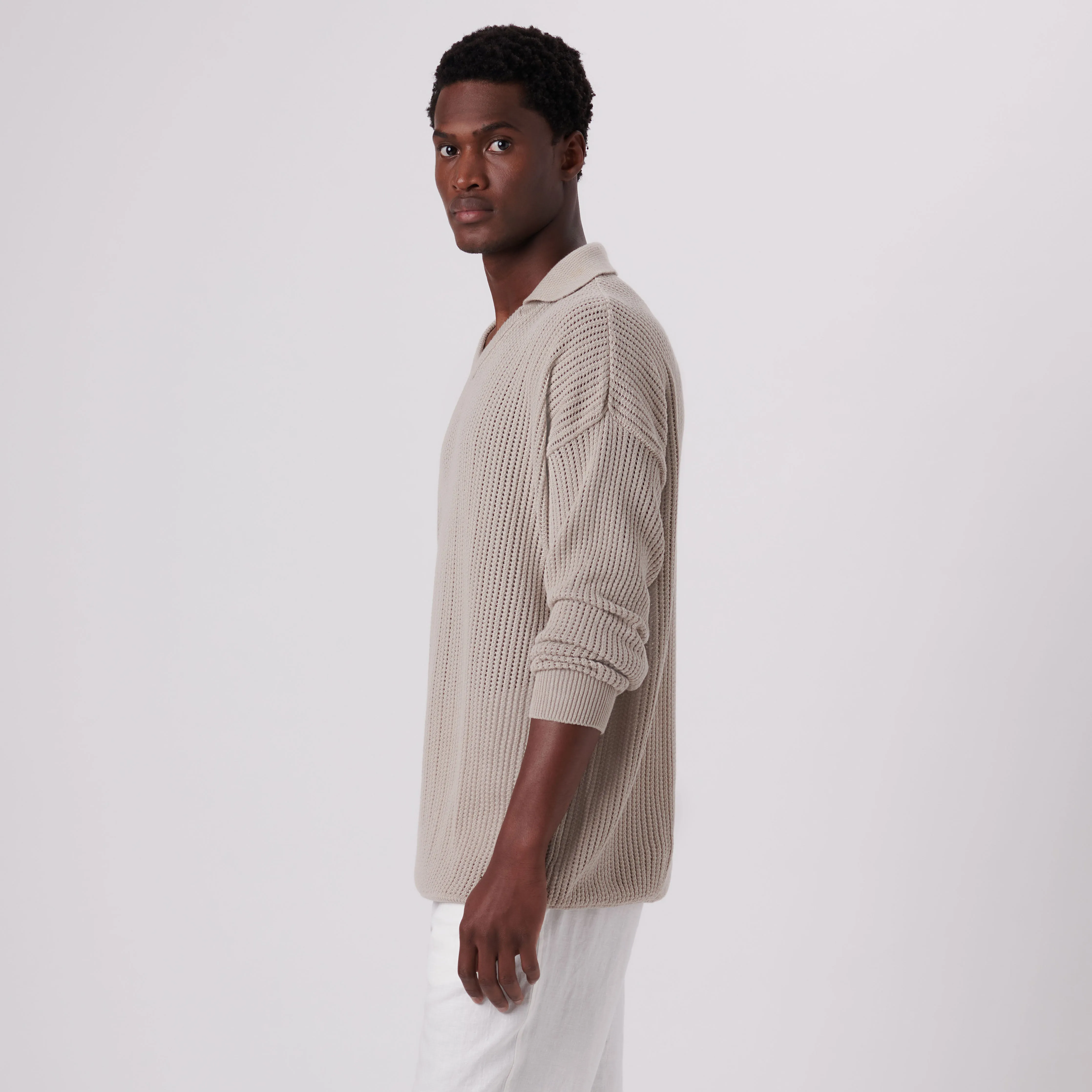 Patterned V-Neck Polo Sweater sold by Bugatchi product image thumbnail 3