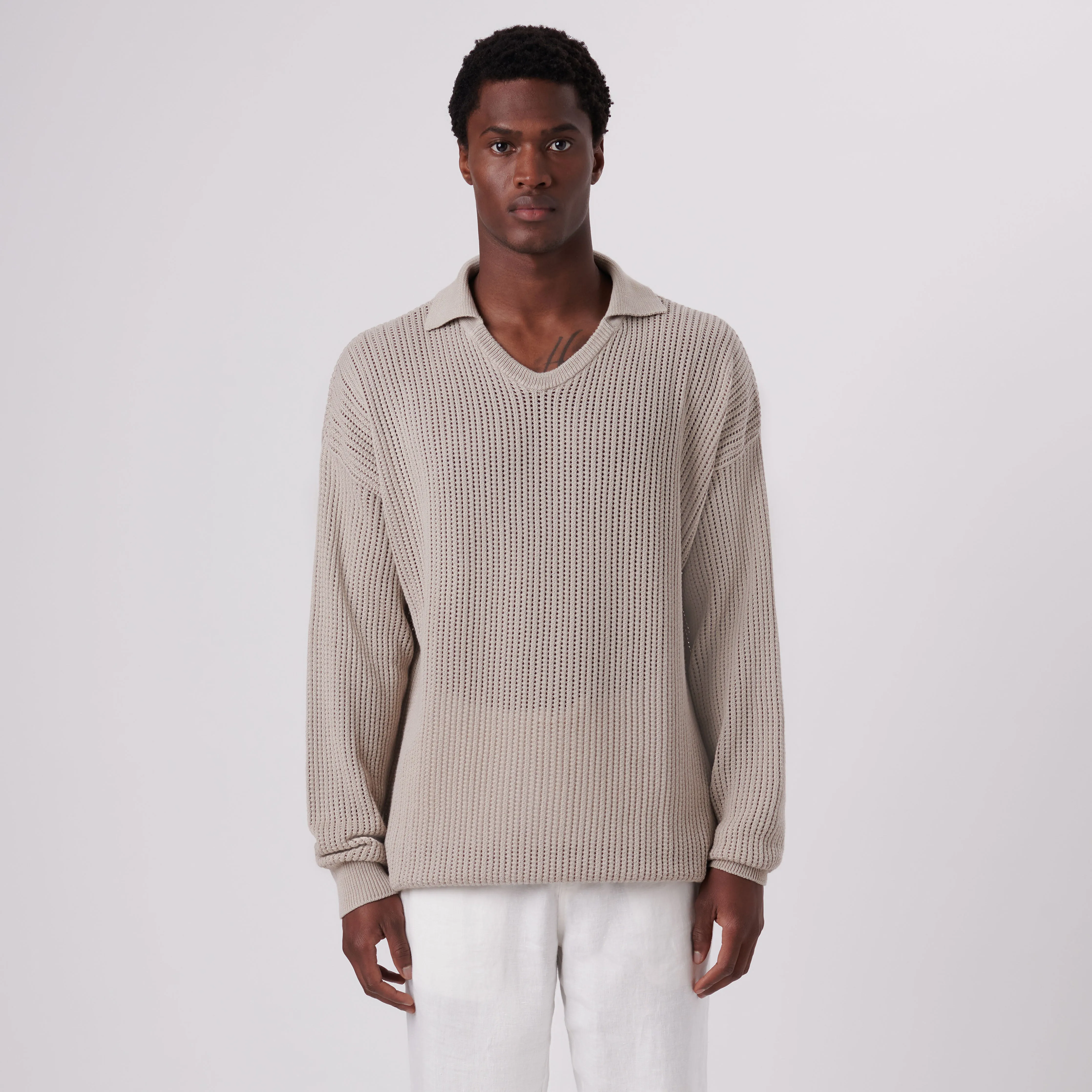 Patterned V-Neck Polo Sweater sold by Bugatchi product image thumbnail 2