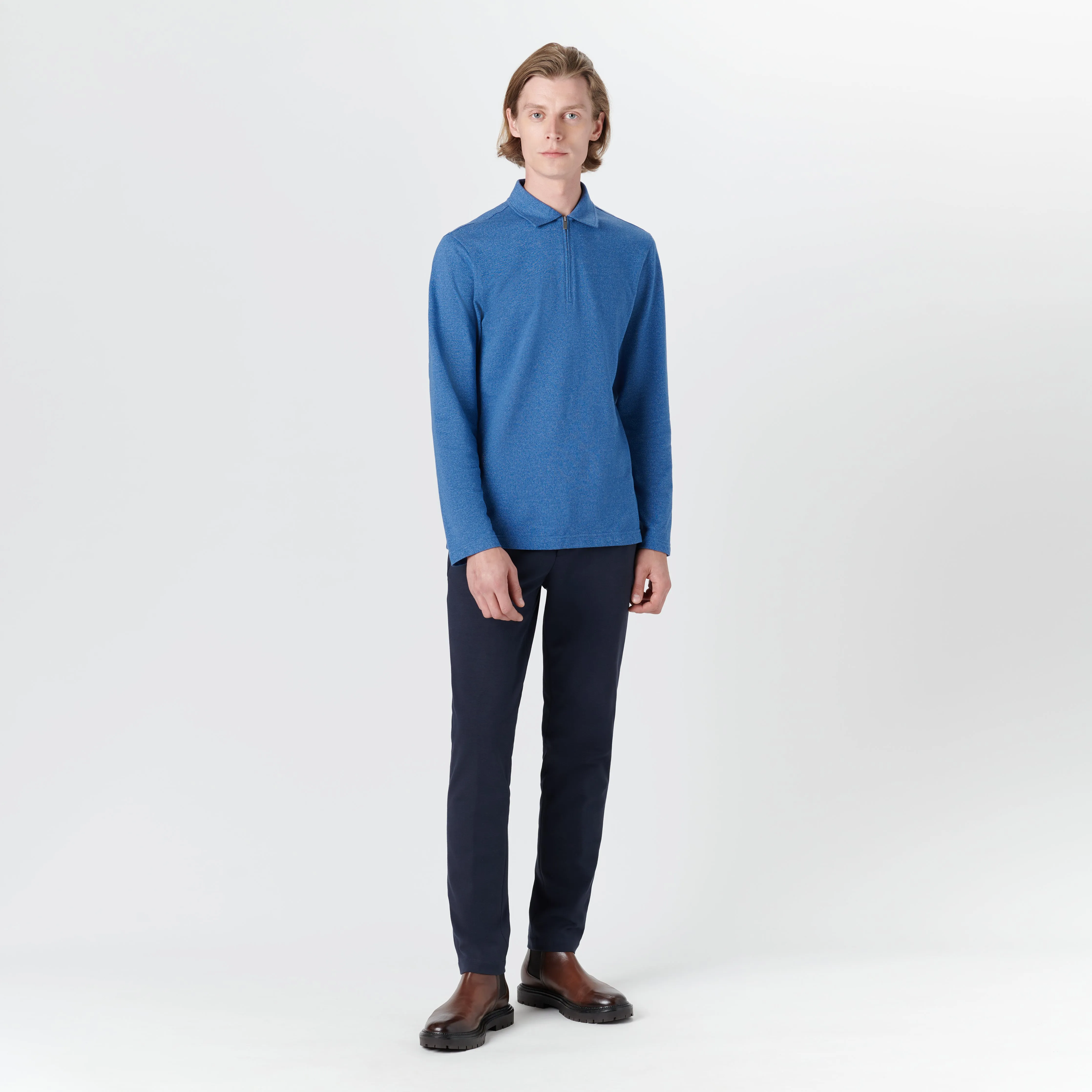 Long Sleeve Quarter Zip Polo sold by Bugatchi product image thumbnail 5