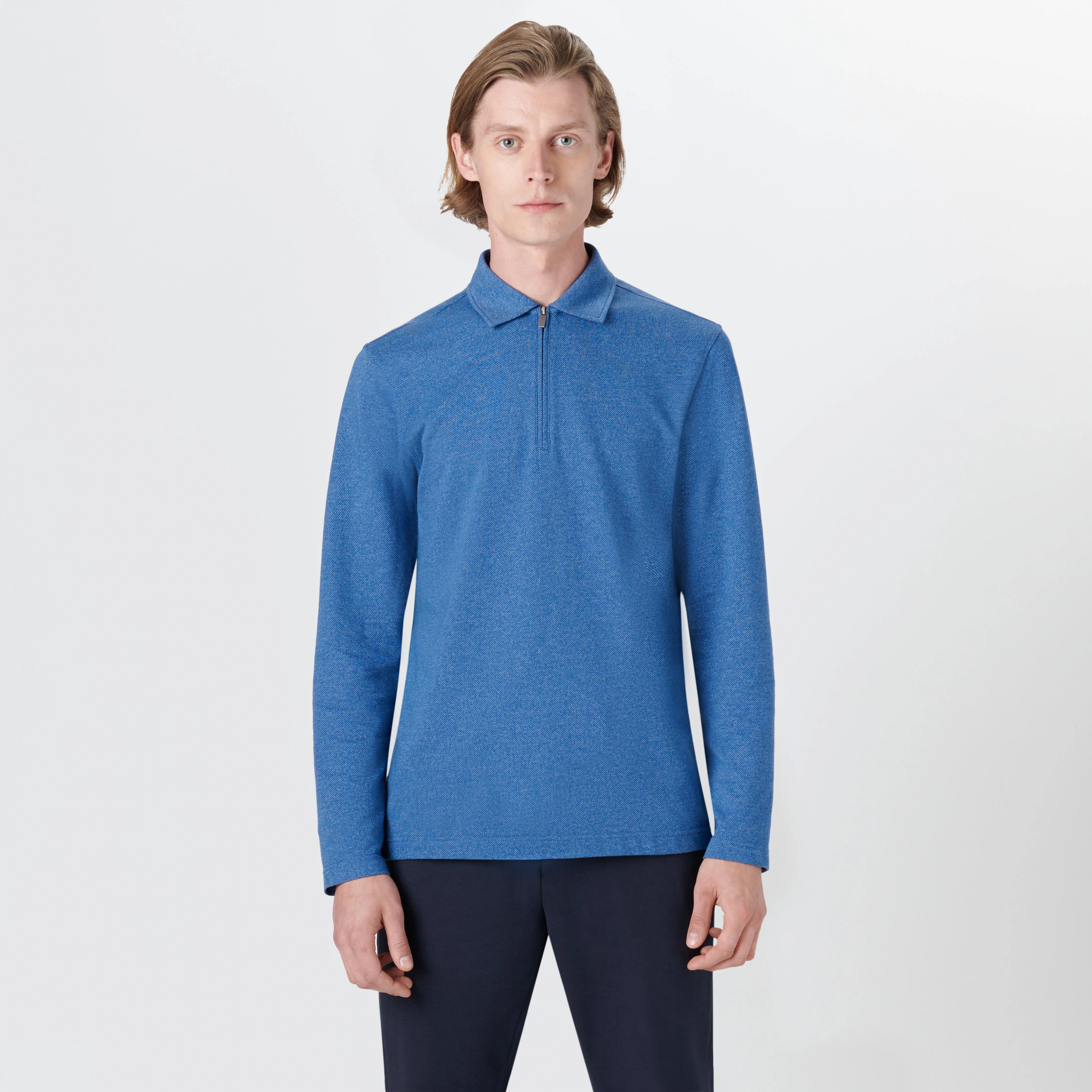 Long Sleeve Quarter Zip Polo sold by Bugatchi product image thumbnail 2