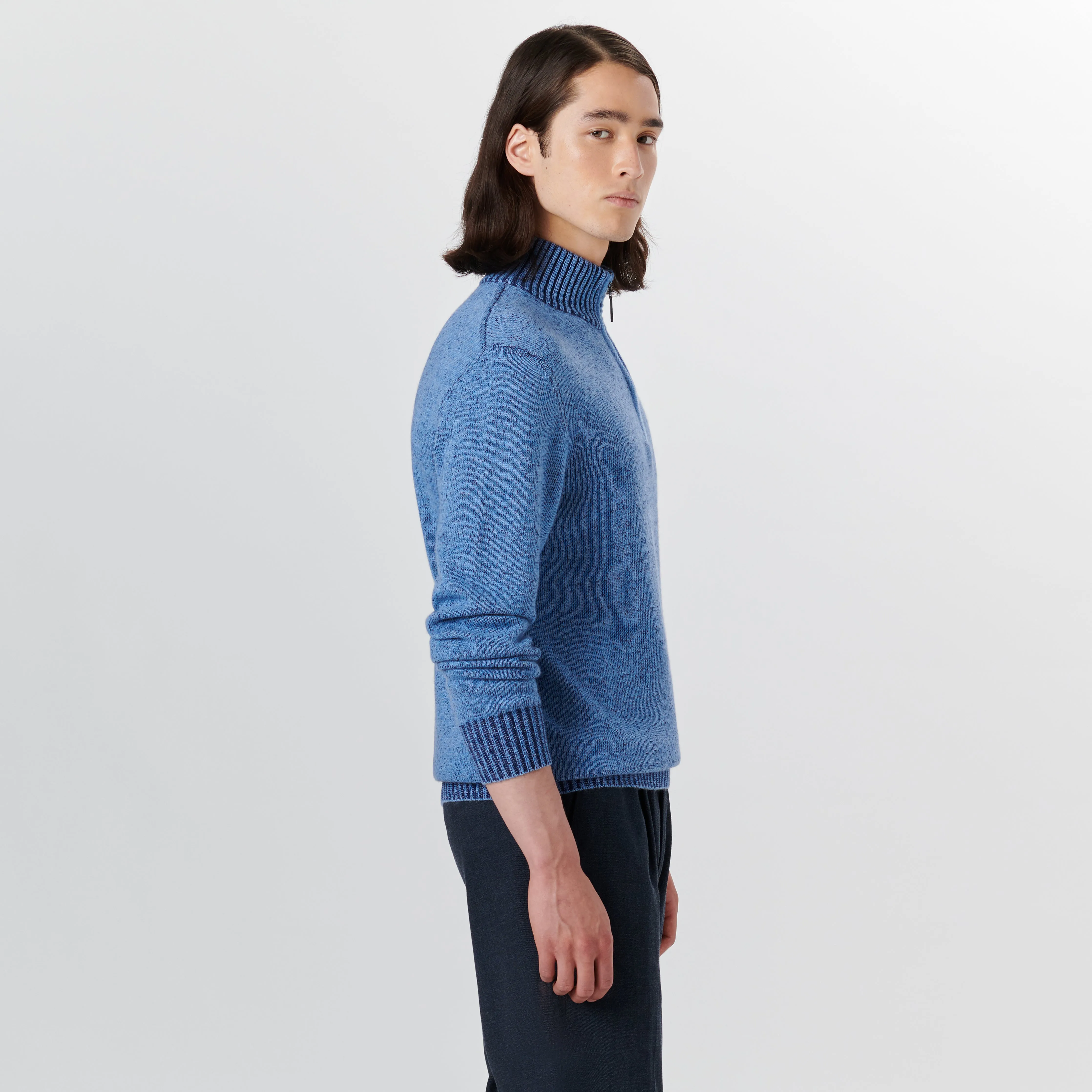 Solid Quarter Zip Pullover Sweater sold by Bugatchi product image thumbnail 3