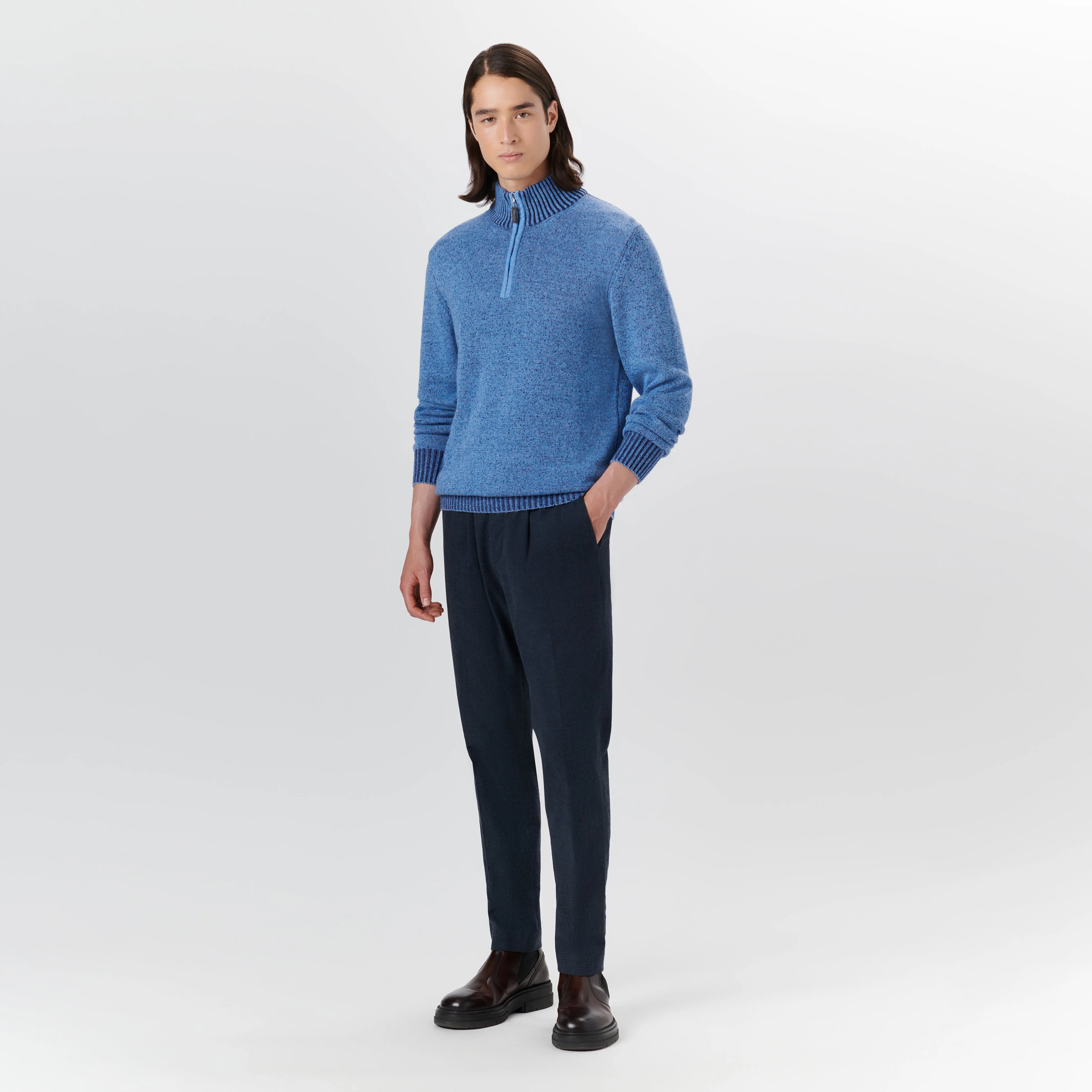 Solid Quarter Zip Pullover Sweater sold by Bugatchi product image thumbnail 5