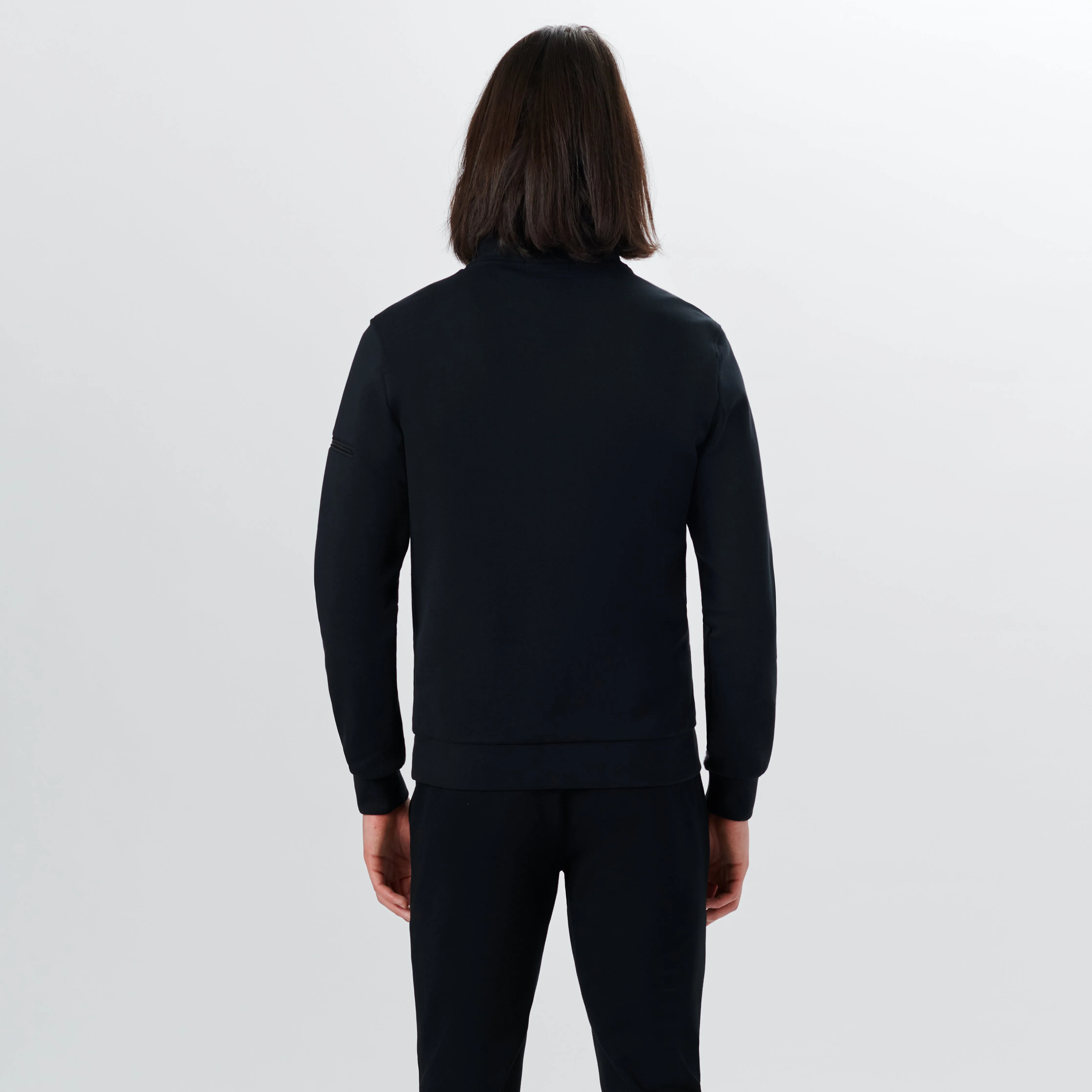 Long Sleeve Quarter Zip Pullover With Hood sold by Bugatchi product image thumbnail 4