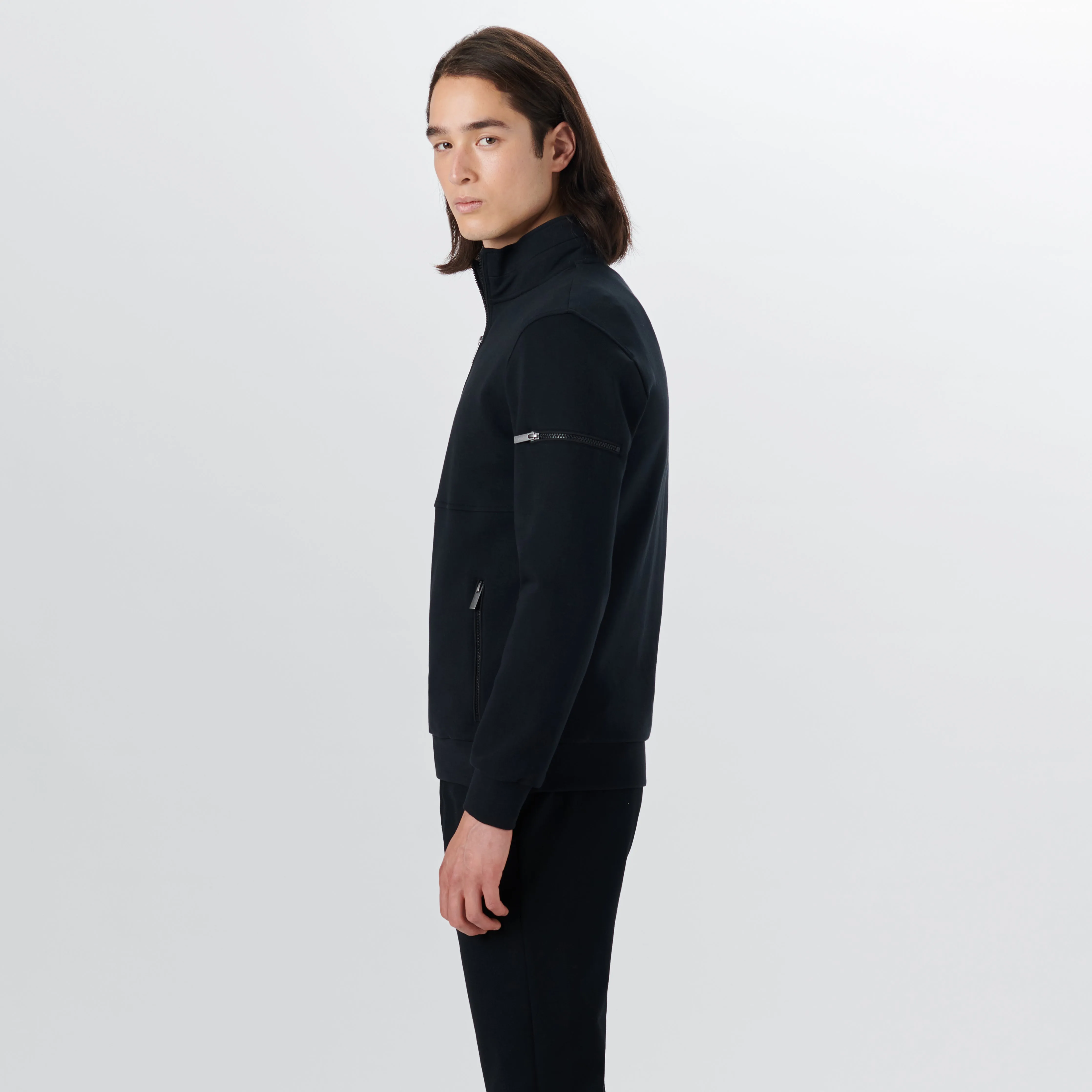 Long Sleeve Quarter Zip Pullover With Hood sold by Bugatchi product image thumbnail 3