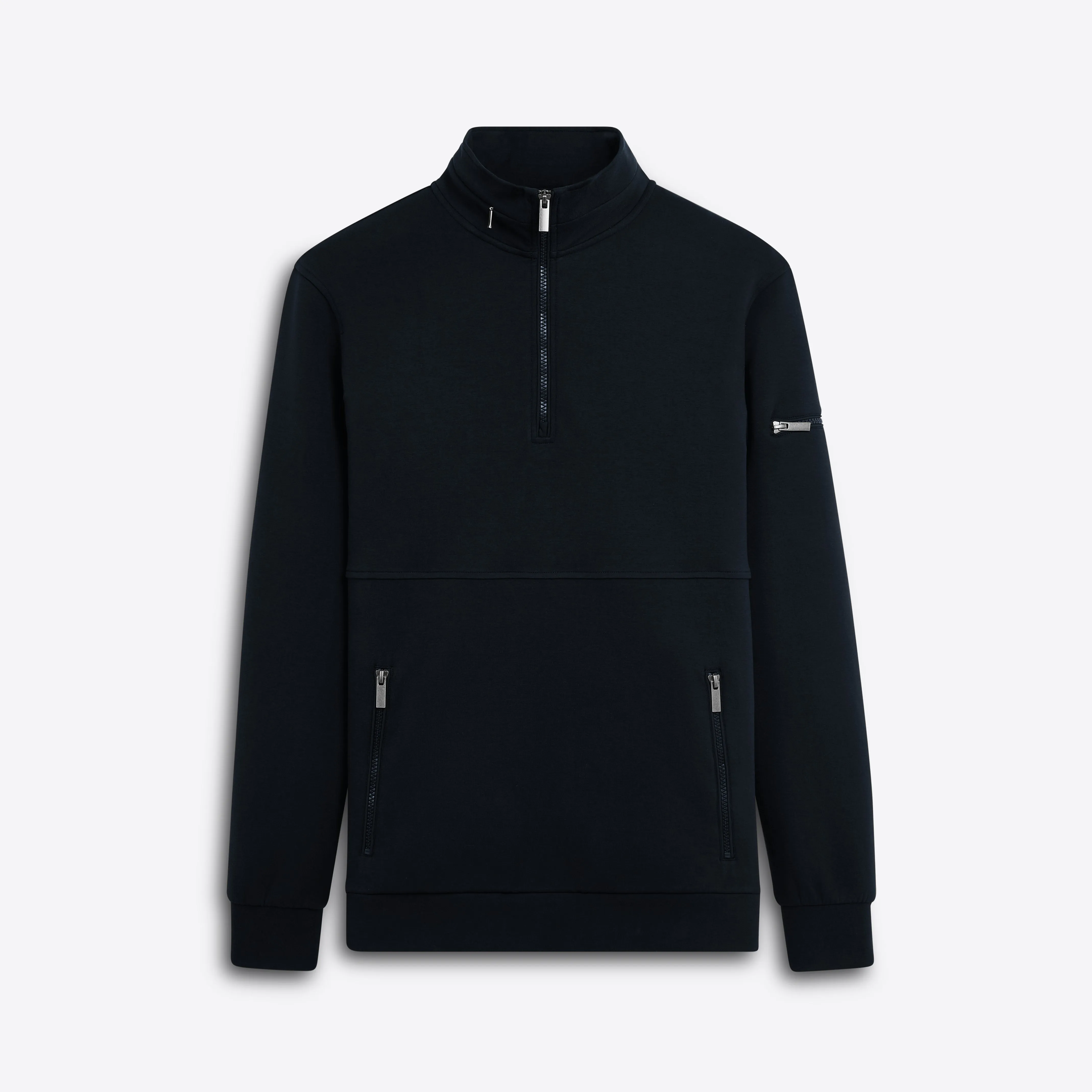 Long Sleeve Quarter Zip Pullover With Hood sold by Bugatchi