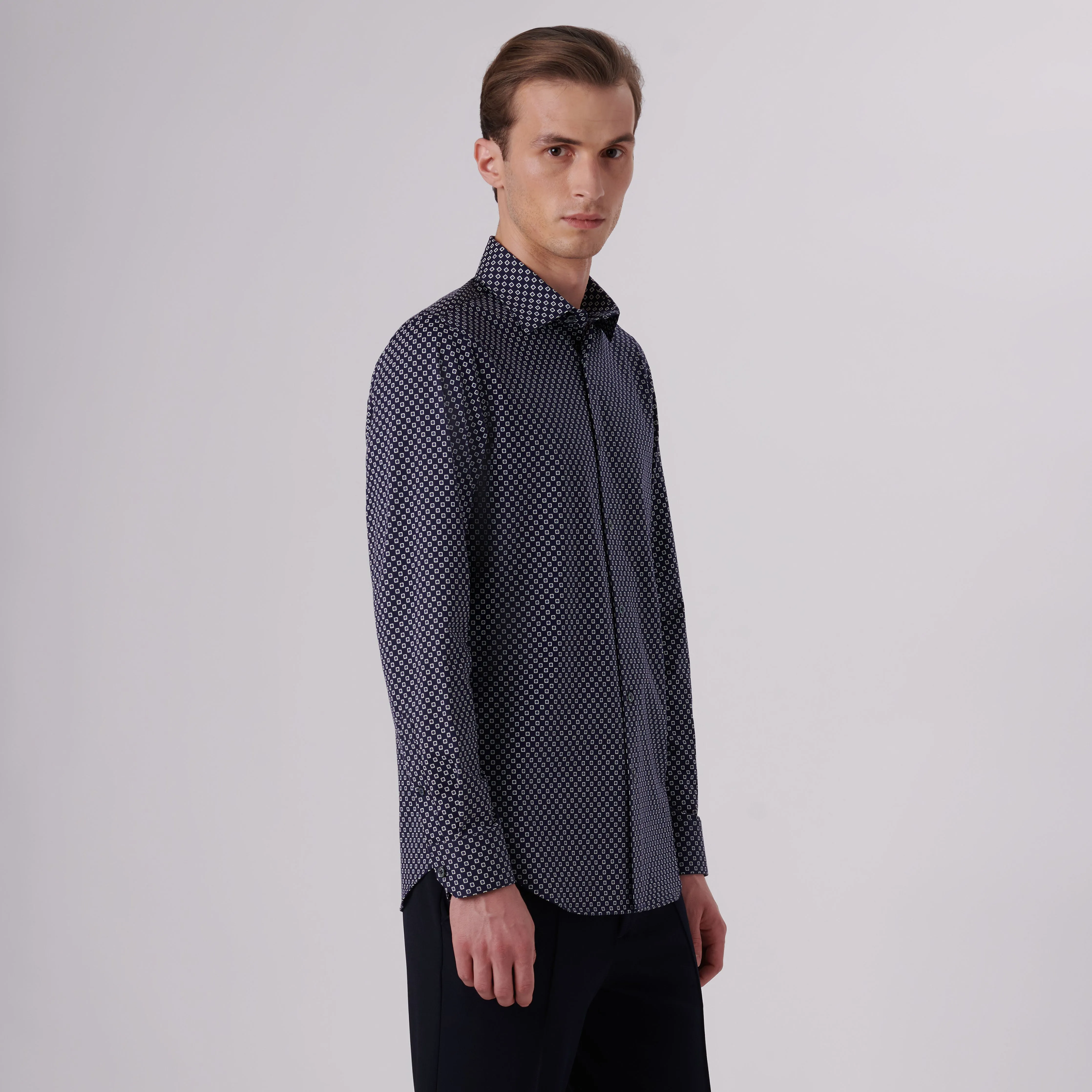 James Geometric Print OoohCotton Shirt sold by Bugatchi product image thumbnail 3