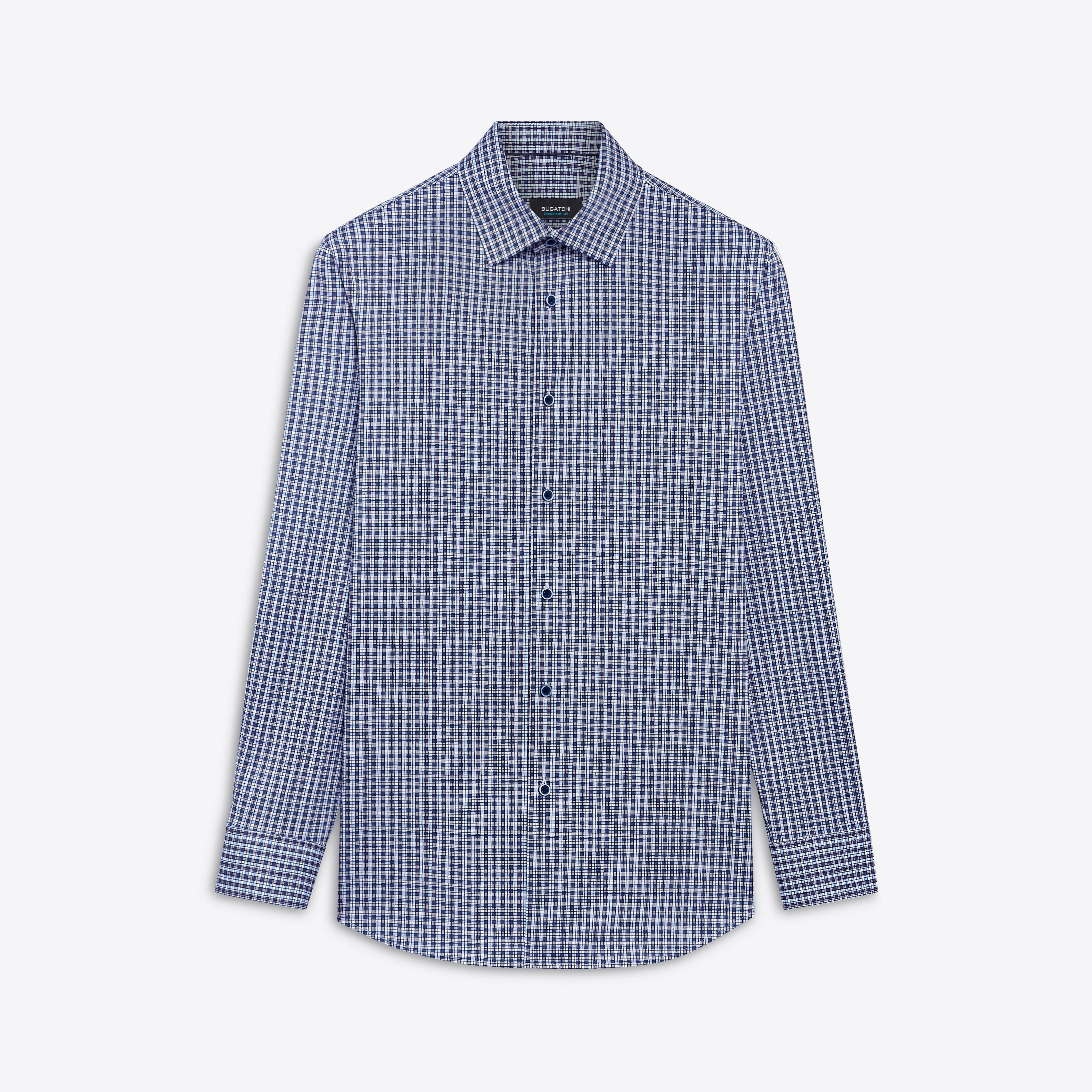 JAMES Mini Check OoohCotton Shirt sold by Bugatchi