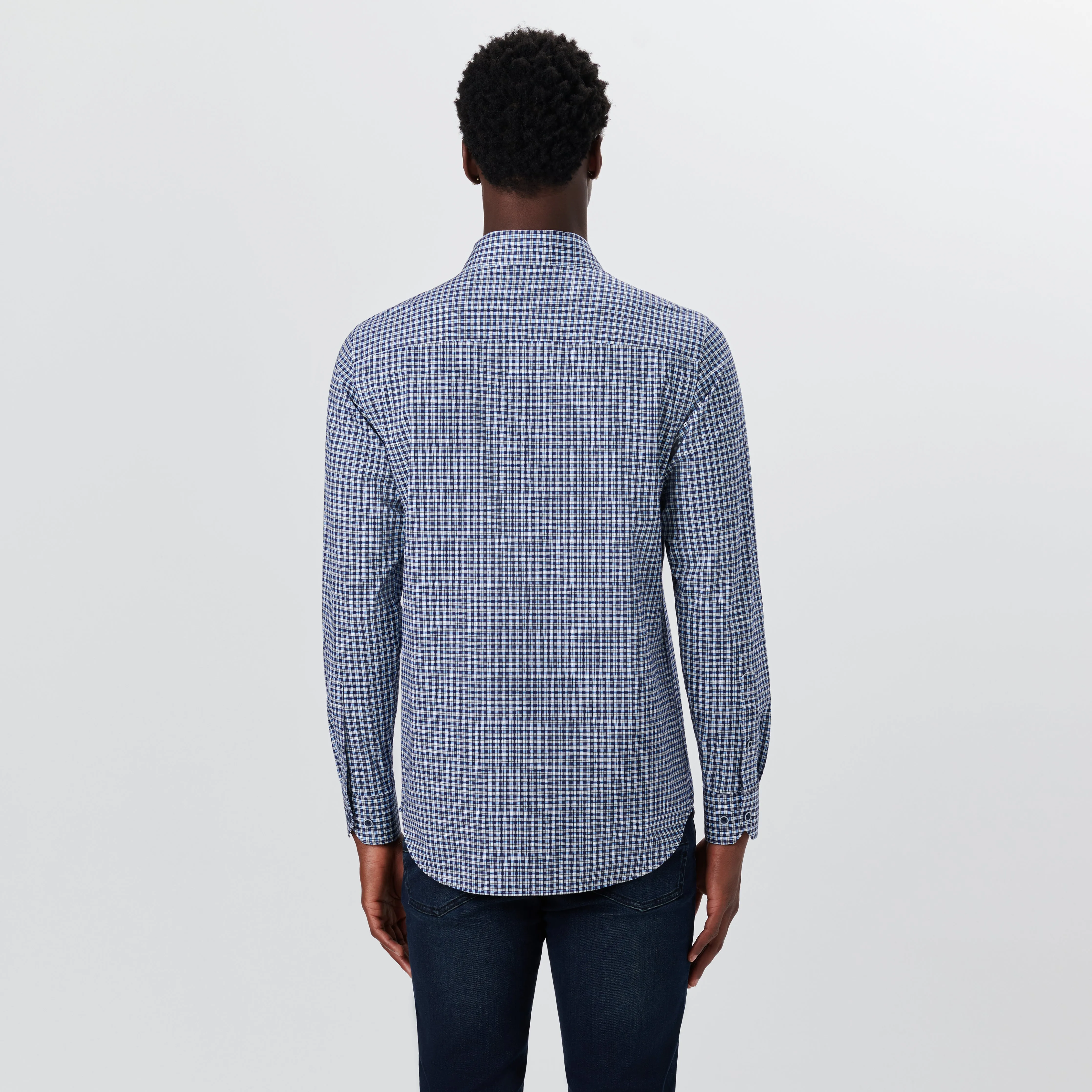 JAMES Mini Check OoohCotton Shirt sold by Bugatchi product image thumbnail 4