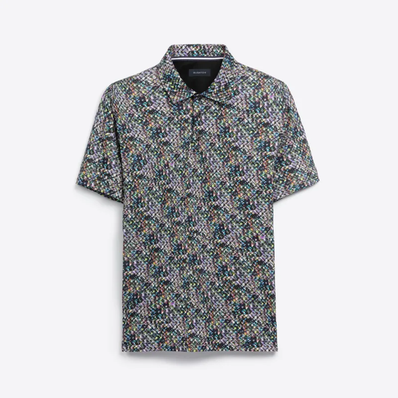 Multi Grid Print Polo sold by Bugatchi