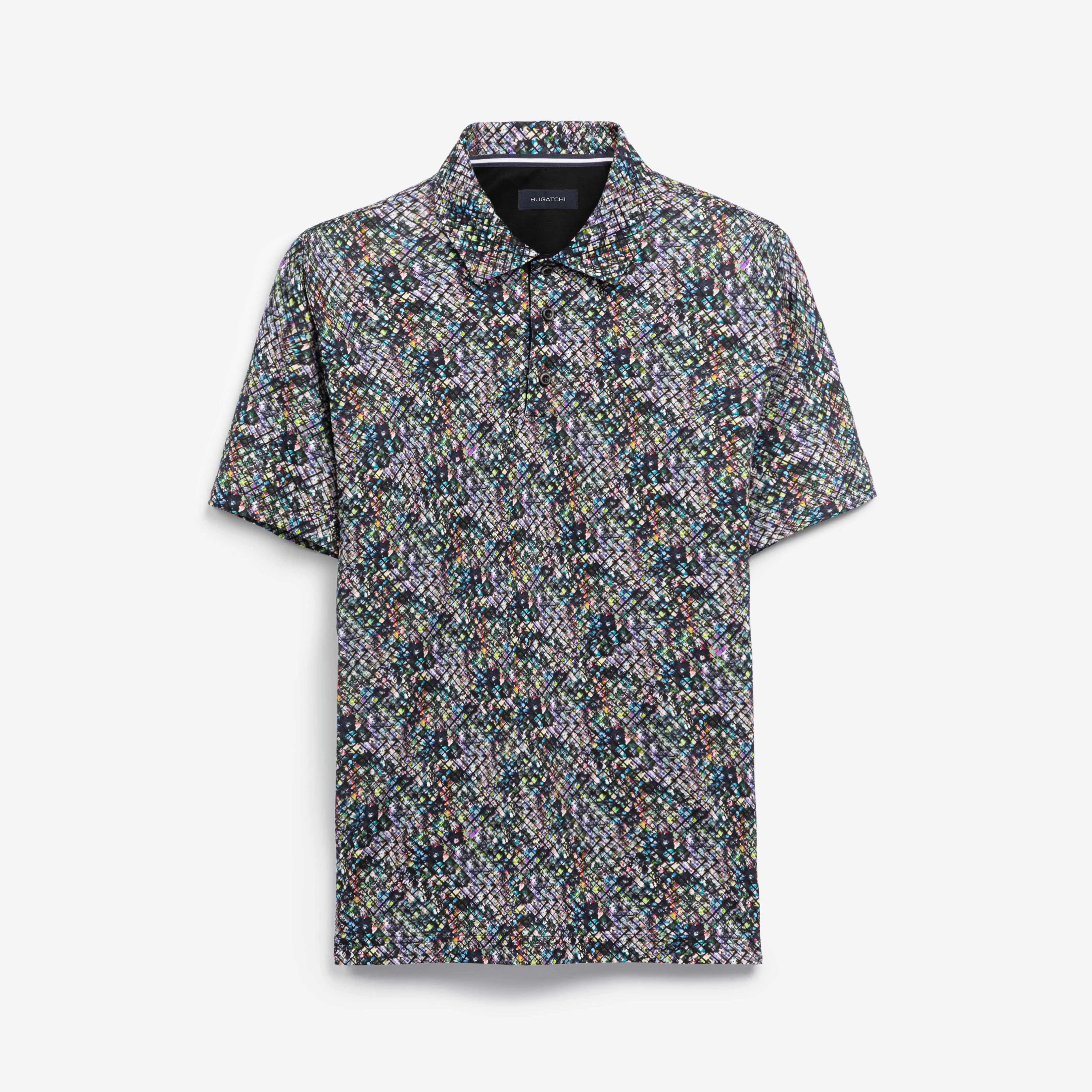 Multi Grid Print Polo sold by Bugatchi