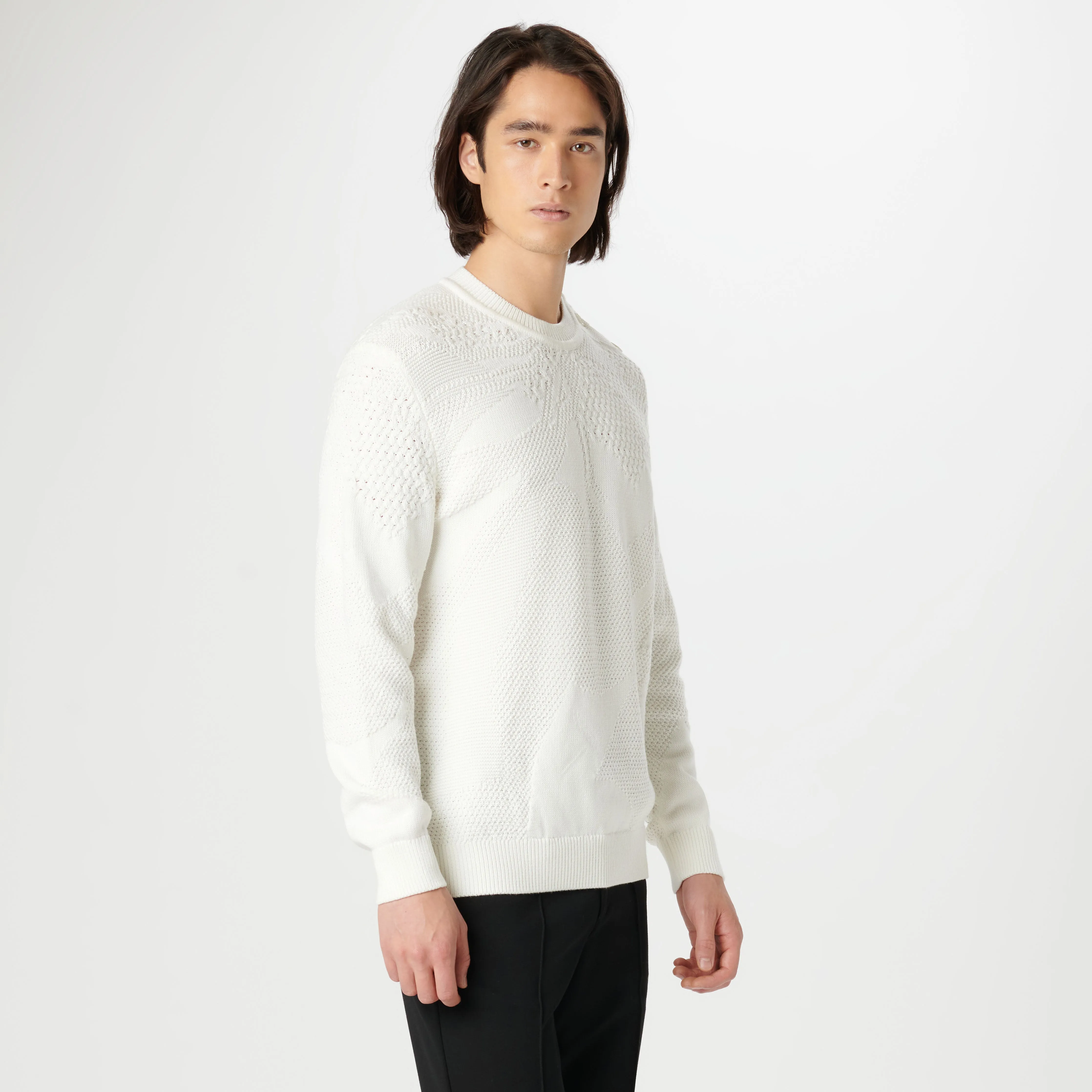 Mixed Stitch Crew Neck Sweater sold by Bugatchi product image thumbnail 4