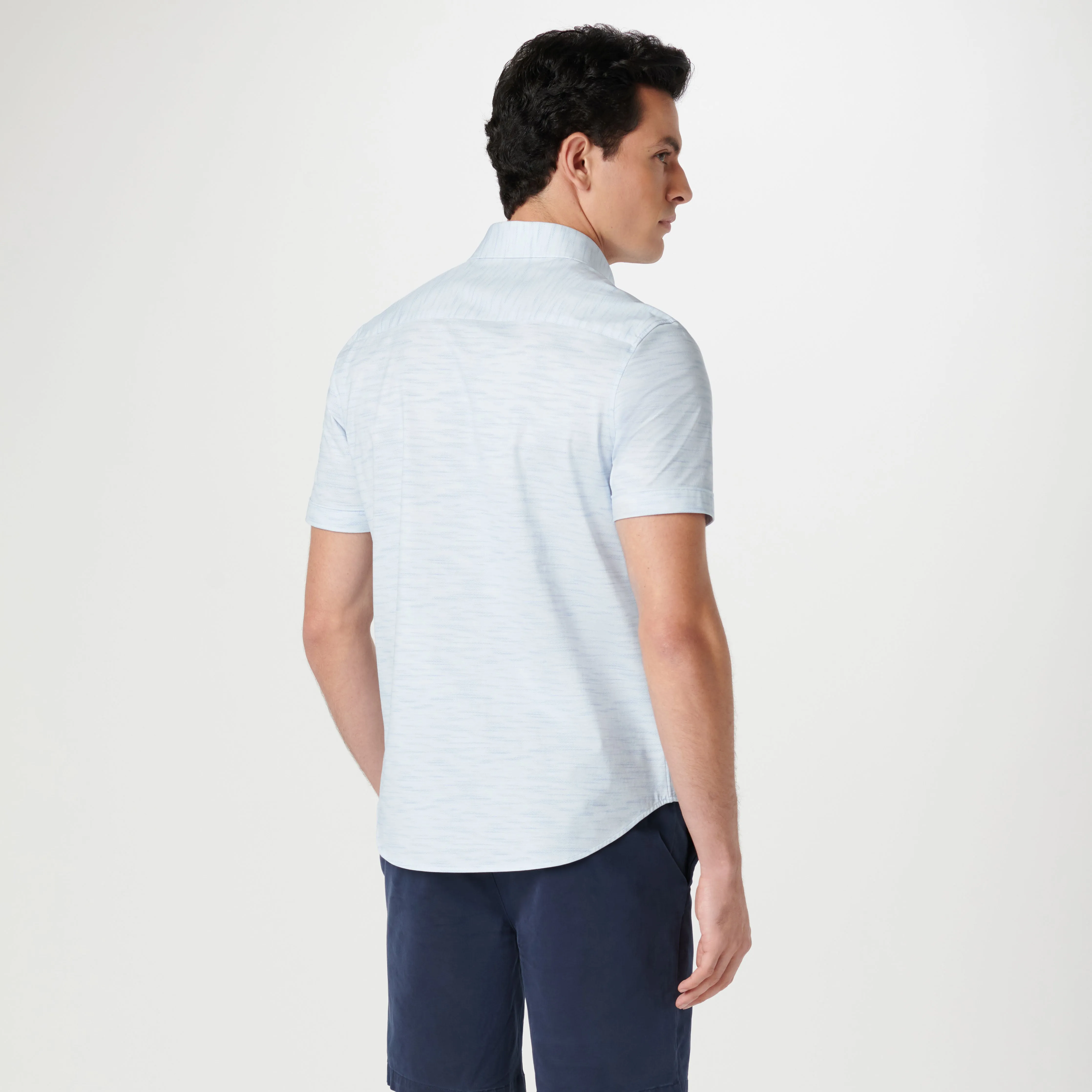 Miles Stitch Print OoohCotton Short Sleeve Shirt sold by Bugatchi product image thumbnail 4