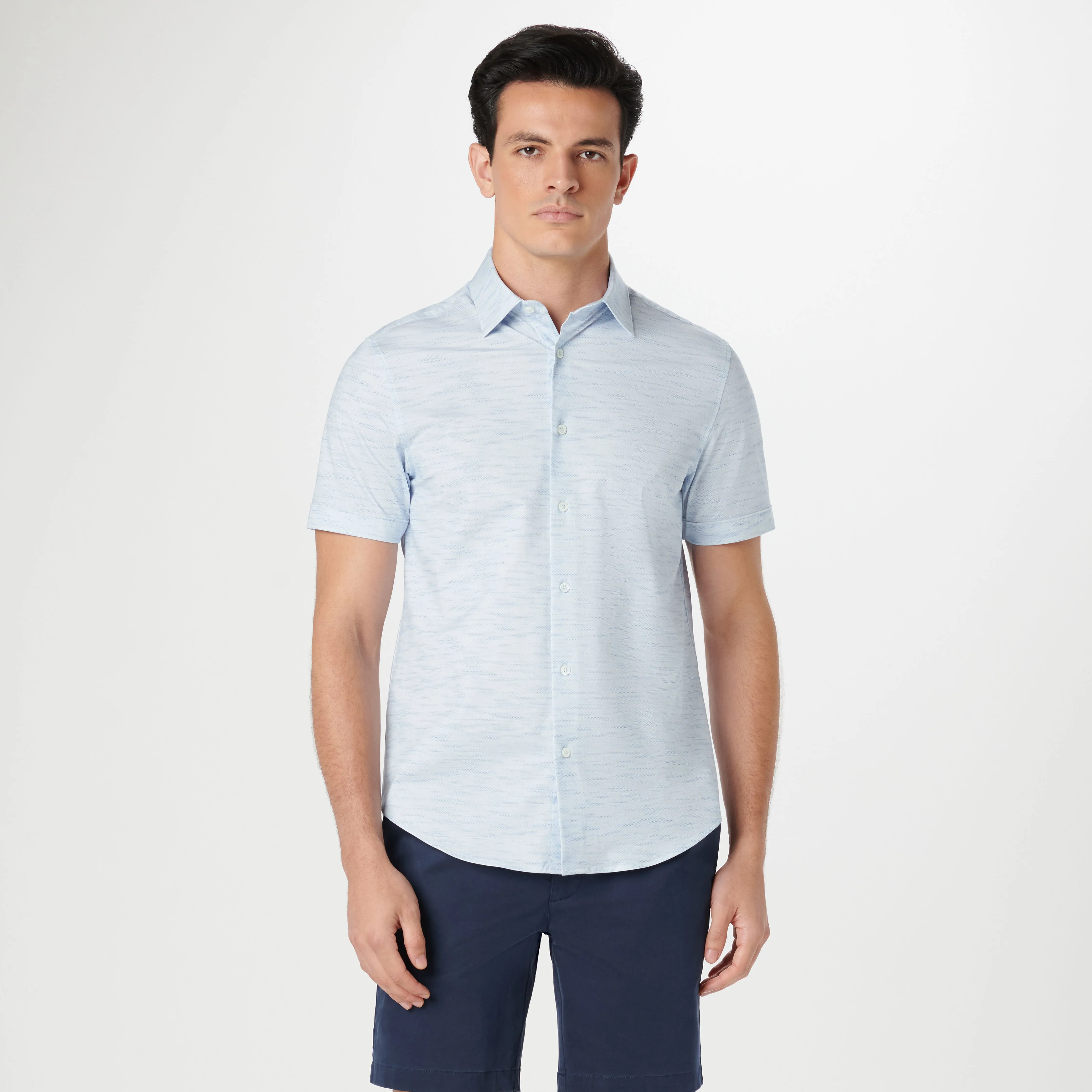 Miles Stitch Print OoohCotton Short Sleeve Shirt sold by Bugatchi product image thumbnail 2