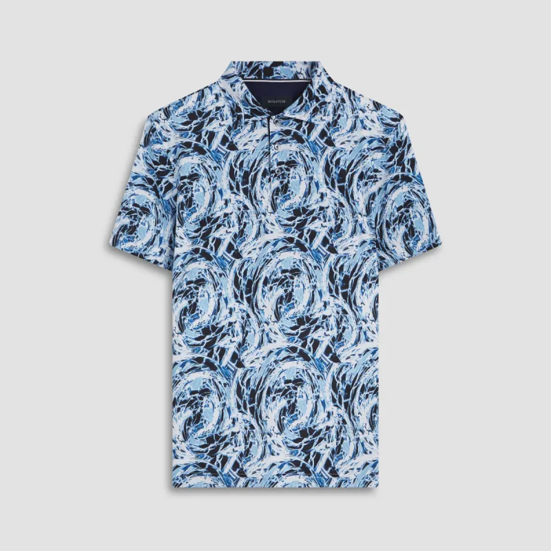 Hendrix Abstract Print Polo Shirt sold by Bugatchi