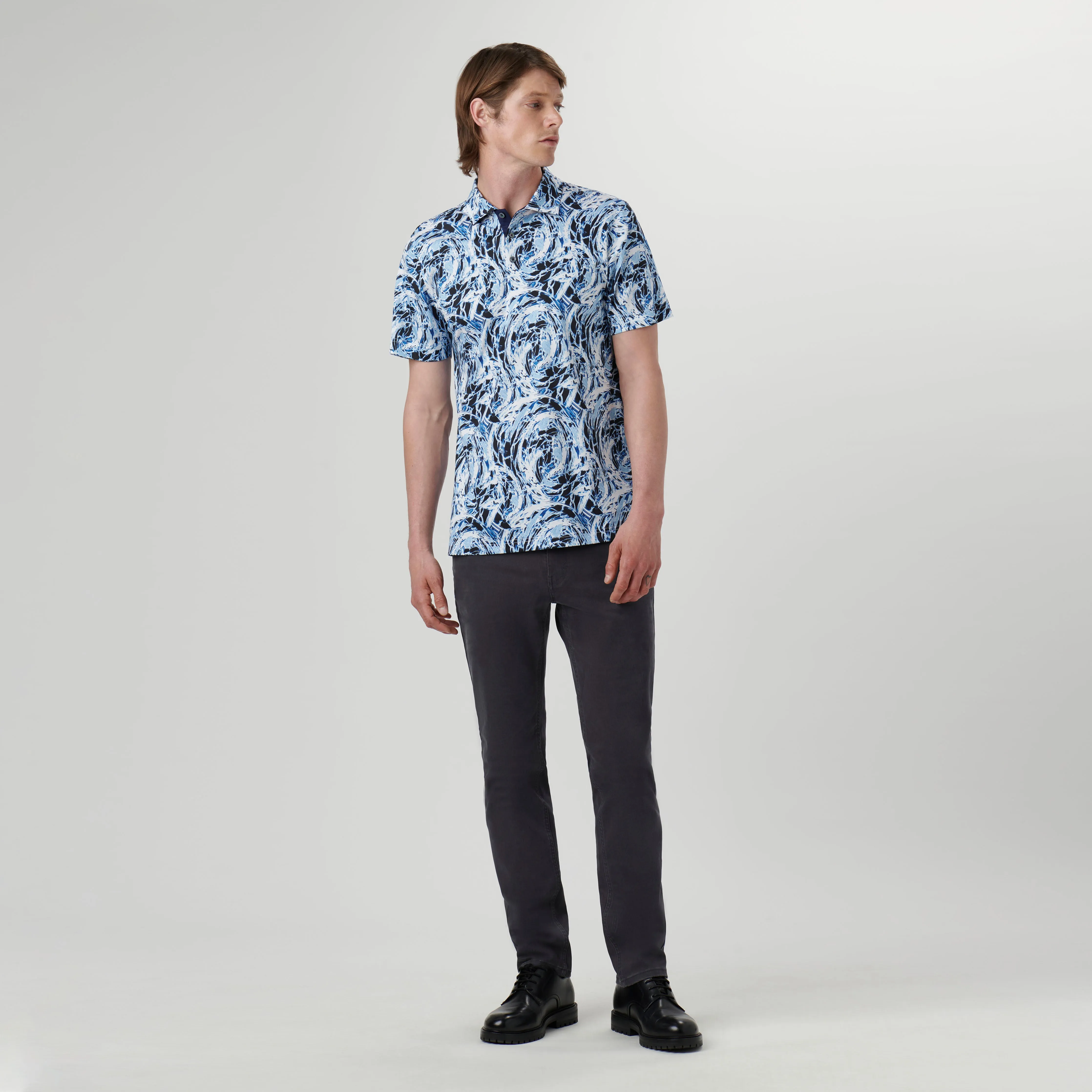 Hendrix Abstract Print Polo Shirt sold by Bugatchi product image thumbnail 5