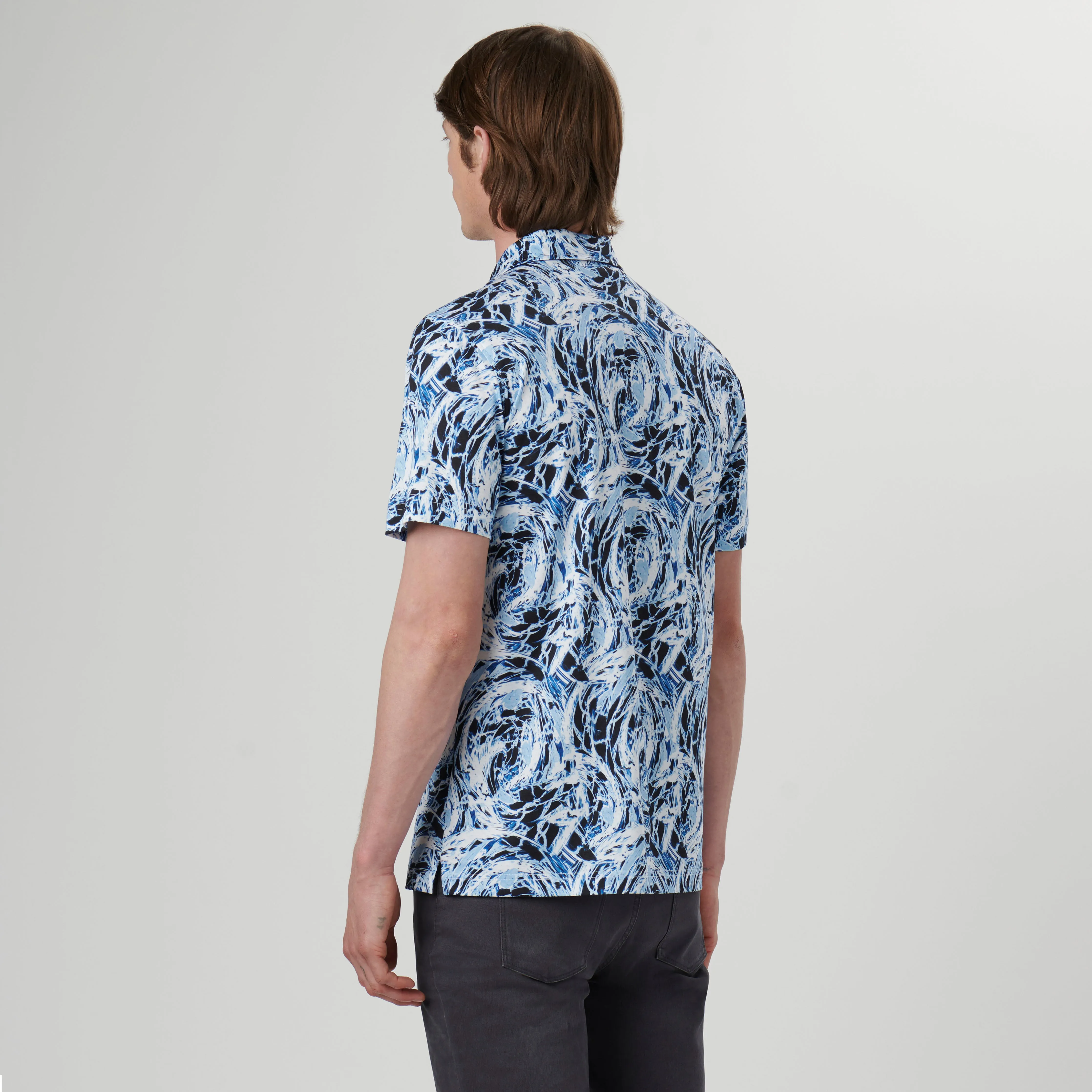 Hendrix Abstract Print Polo Shirt sold by Bugatchi product image thumbnail 4