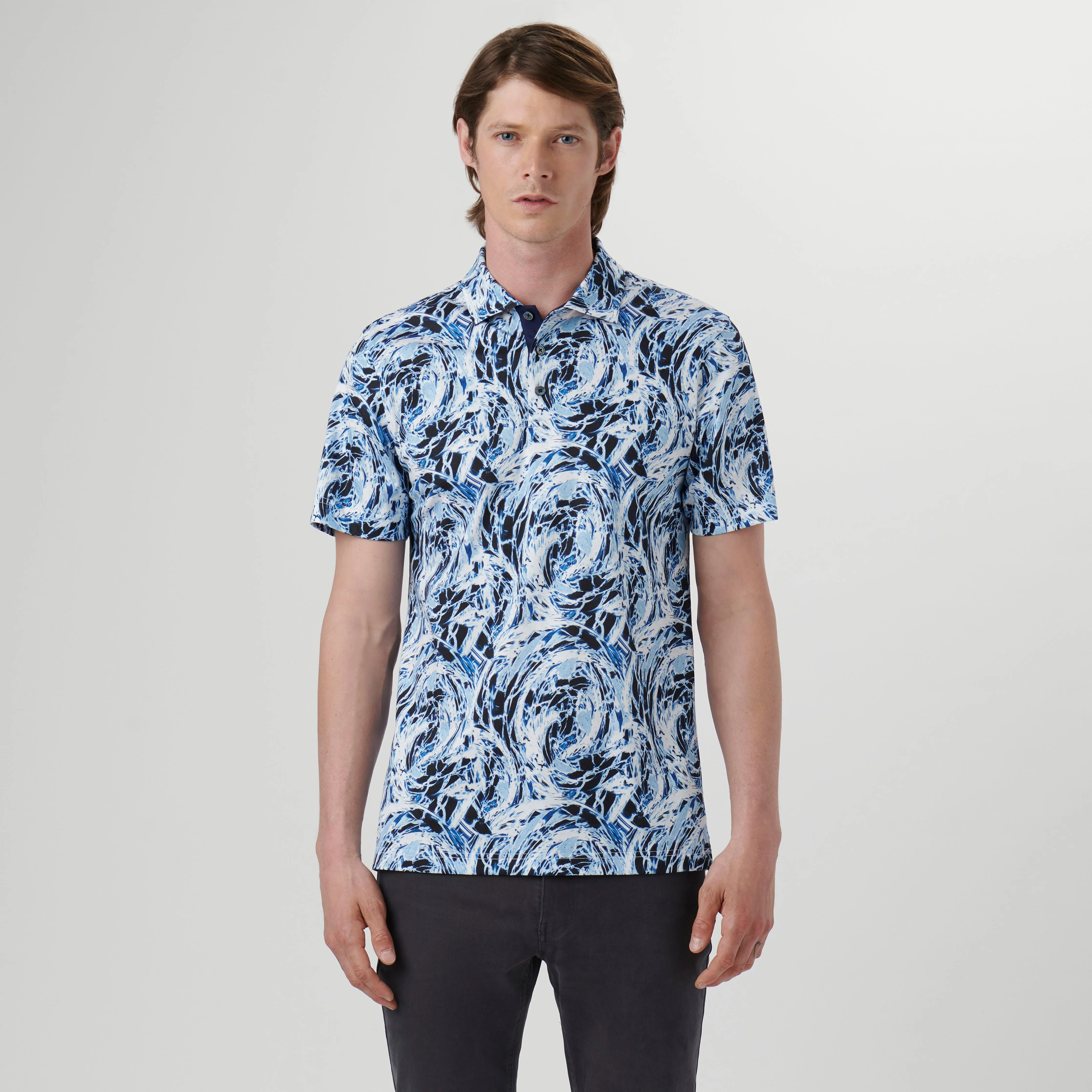 Hendrix Abstract Print Polo Shirt sold by Bugatchi product image thumbnail 2