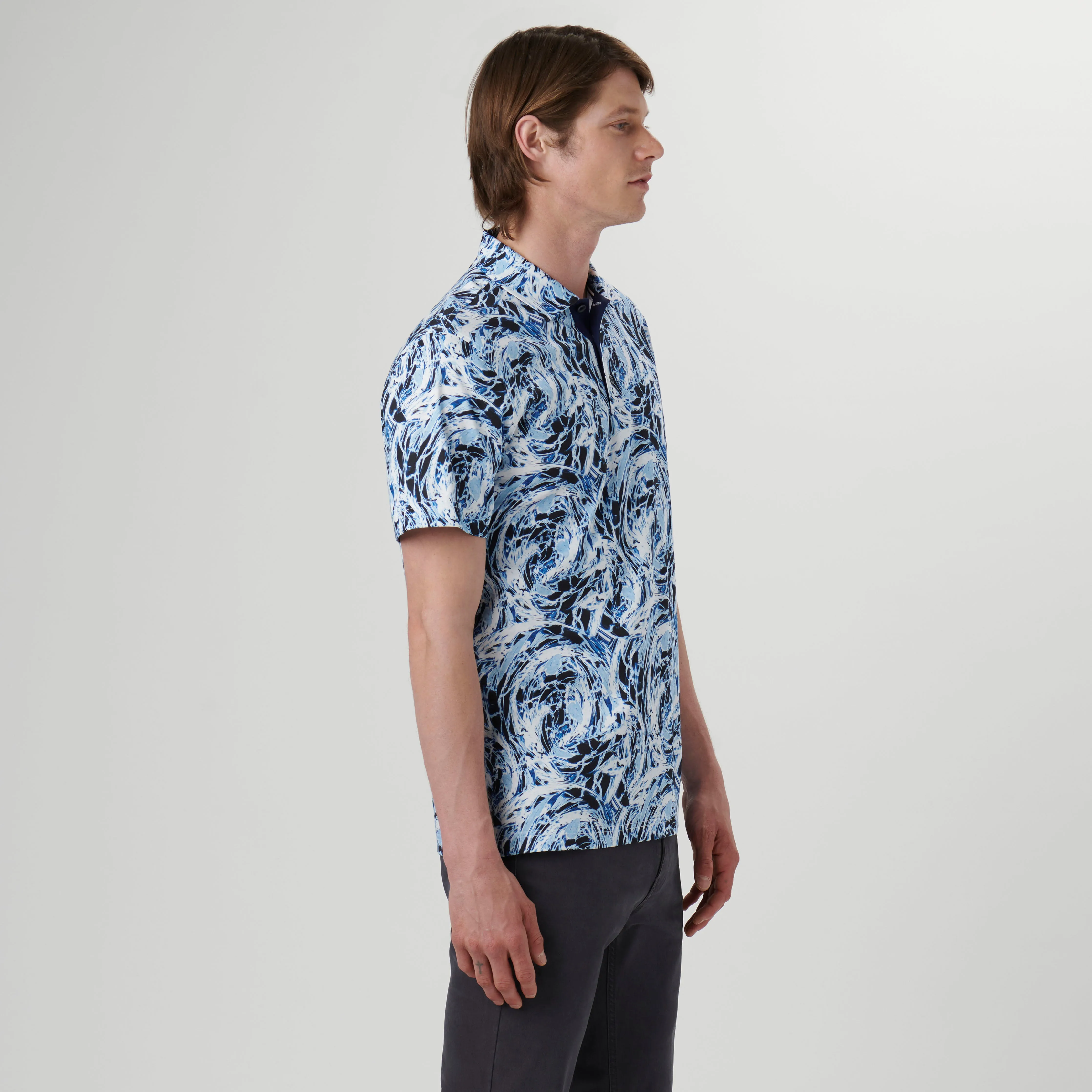 Hendrix Abstract Print Polo Shirt sold by Bugatchi product image thumbnail 3