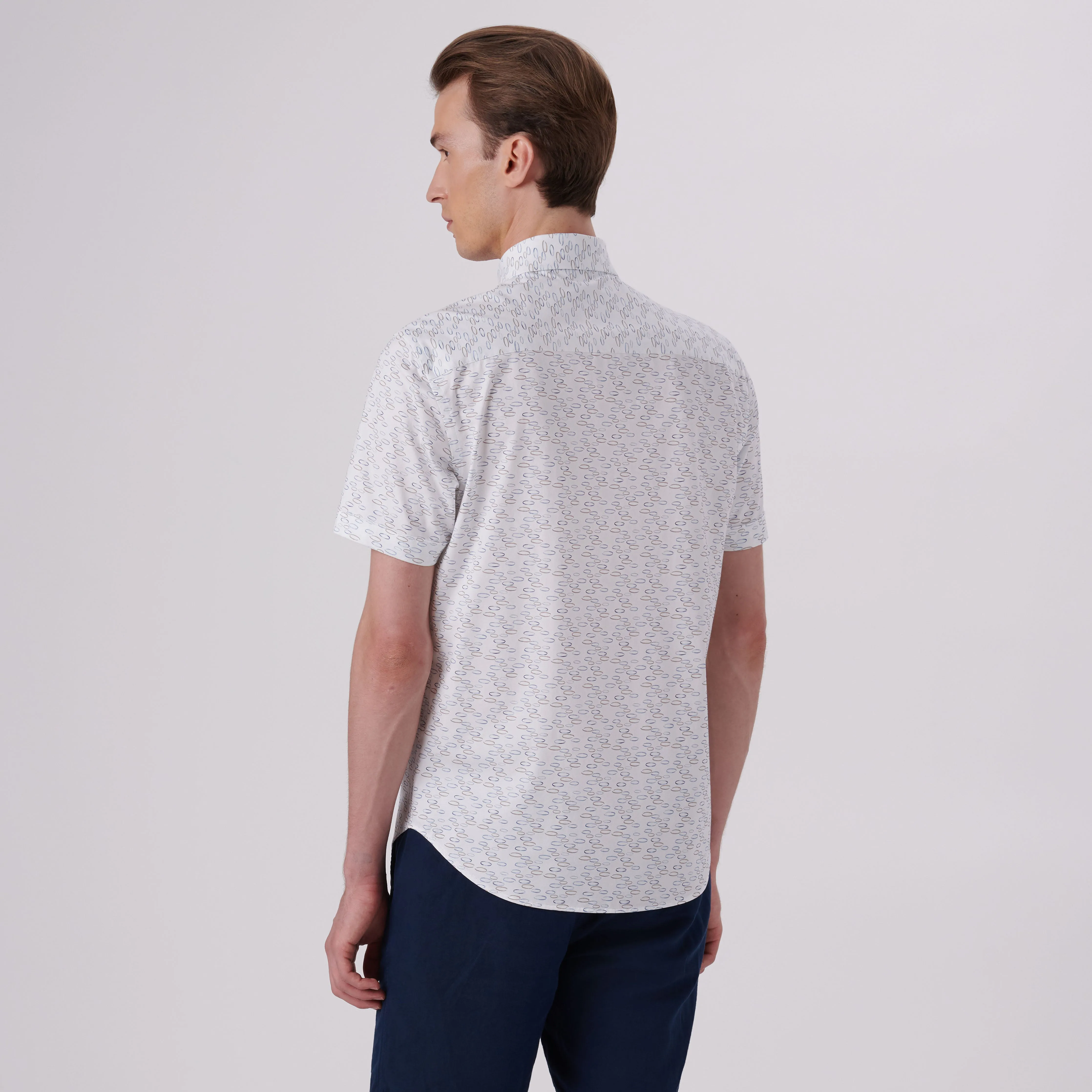 Miles Abstract Print OoohCotton Short Sleeve Shirt sold by Bugatchi product image thumbnail 4