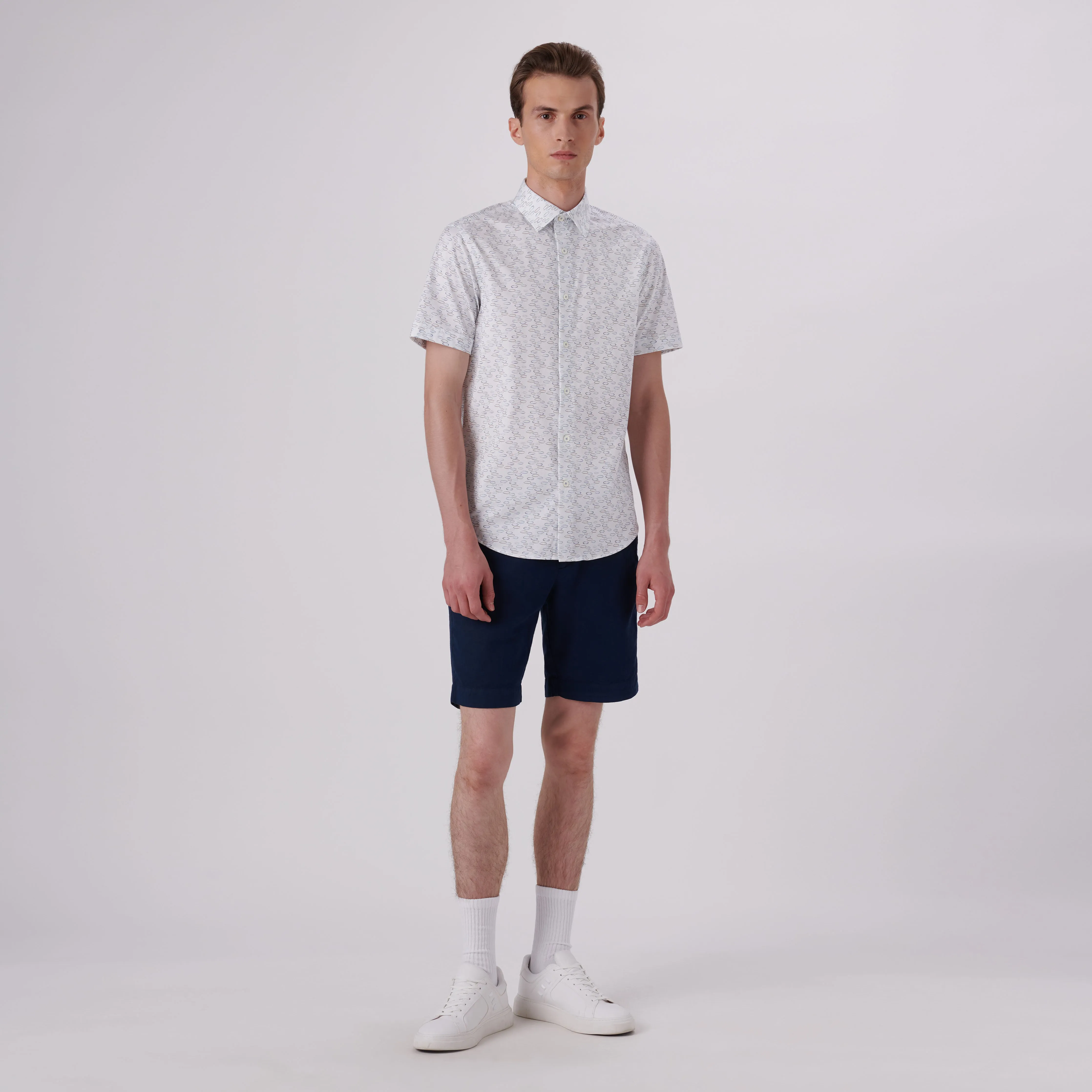 Miles Abstract Print OoohCotton Short Sleeve Shirt sold by Bugatchi product image thumbnail 5