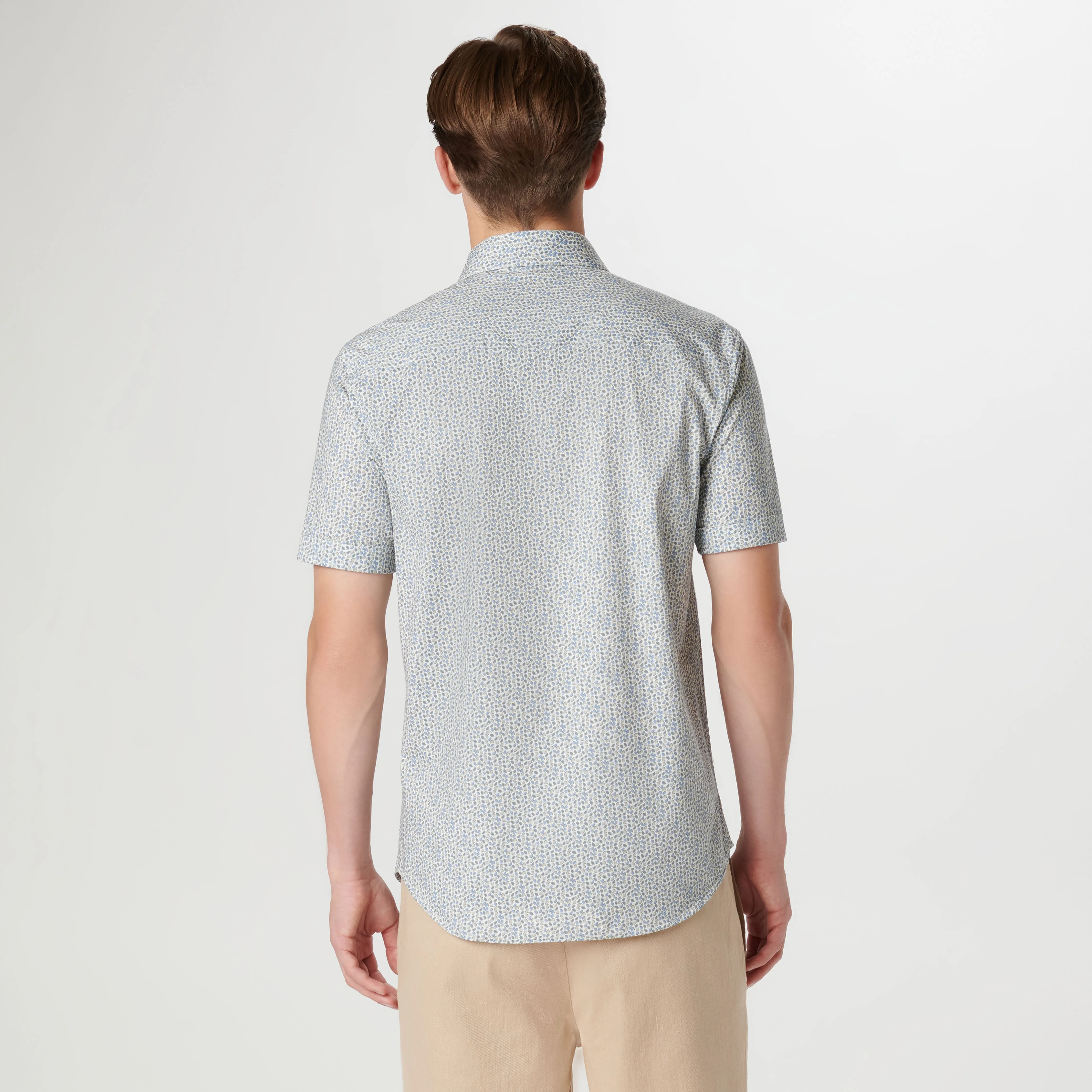 Miles Abstract OoohCotton Short Sleeve Shirt sold by Bugatchi product image thumbnail 4