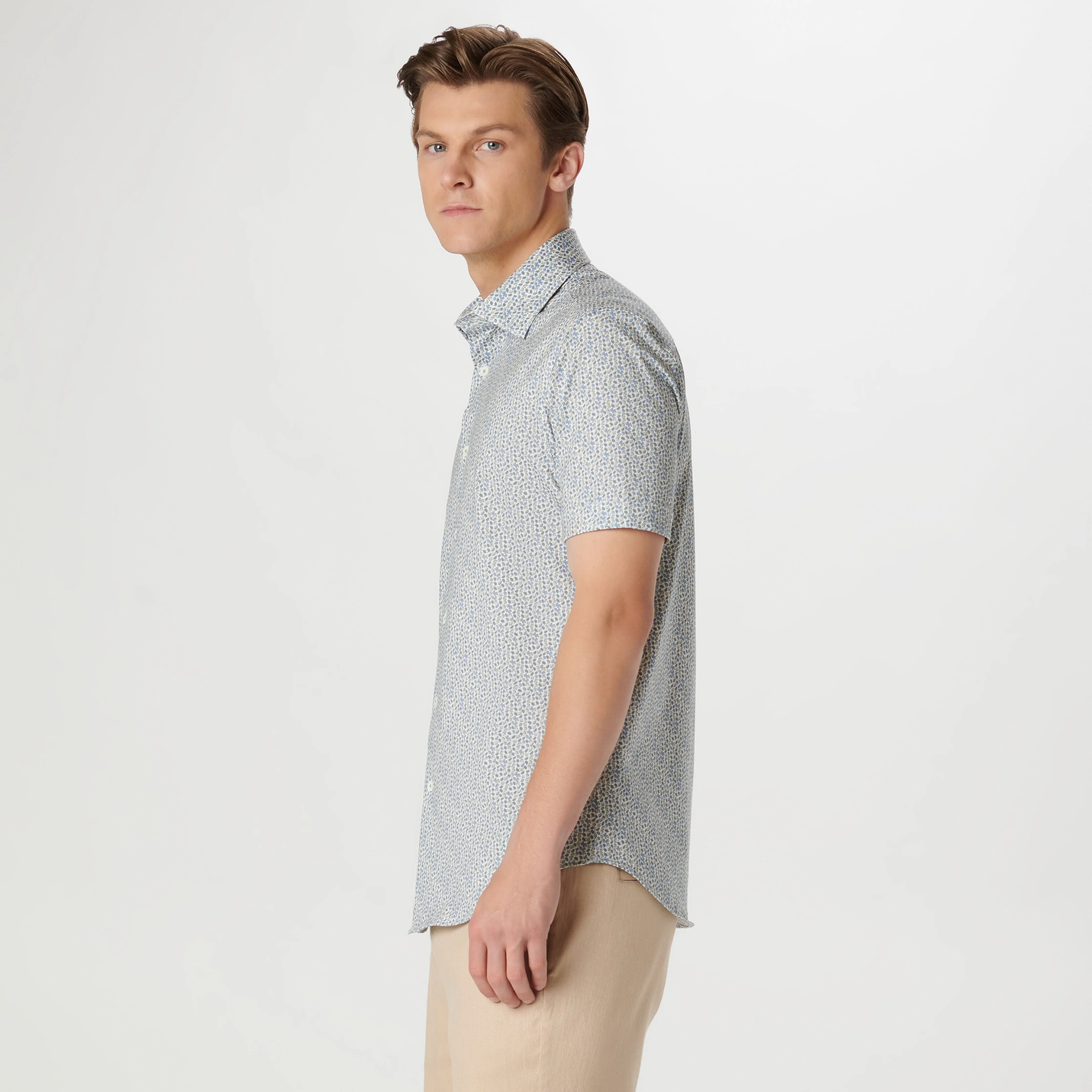 Miles Abstract OoohCotton Short Sleeve Shirt sold by Bugatchi product image thumbnail 3