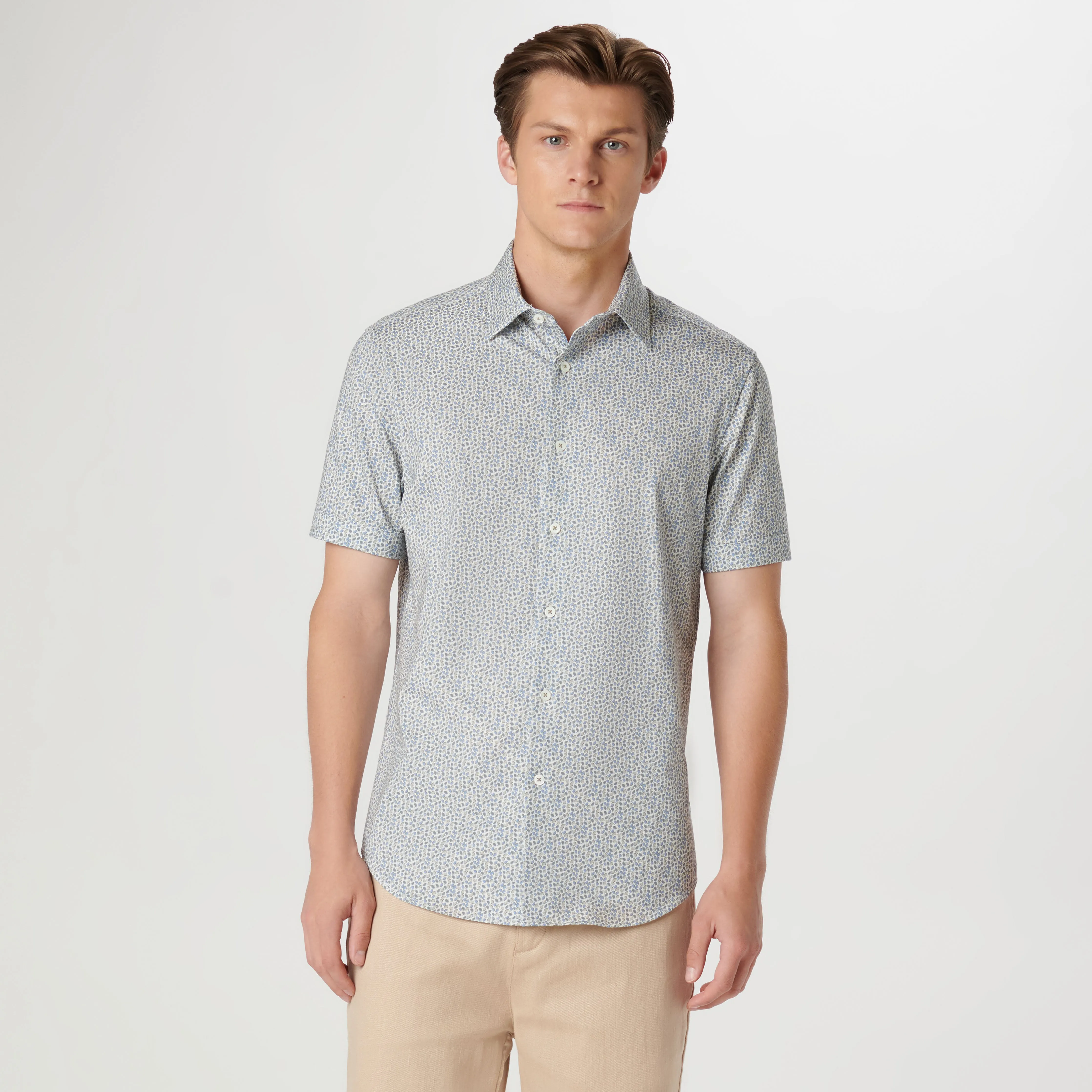 Miles Abstract OoohCotton Short Sleeve Shirt sold by Bugatchi product image thumbnail 2