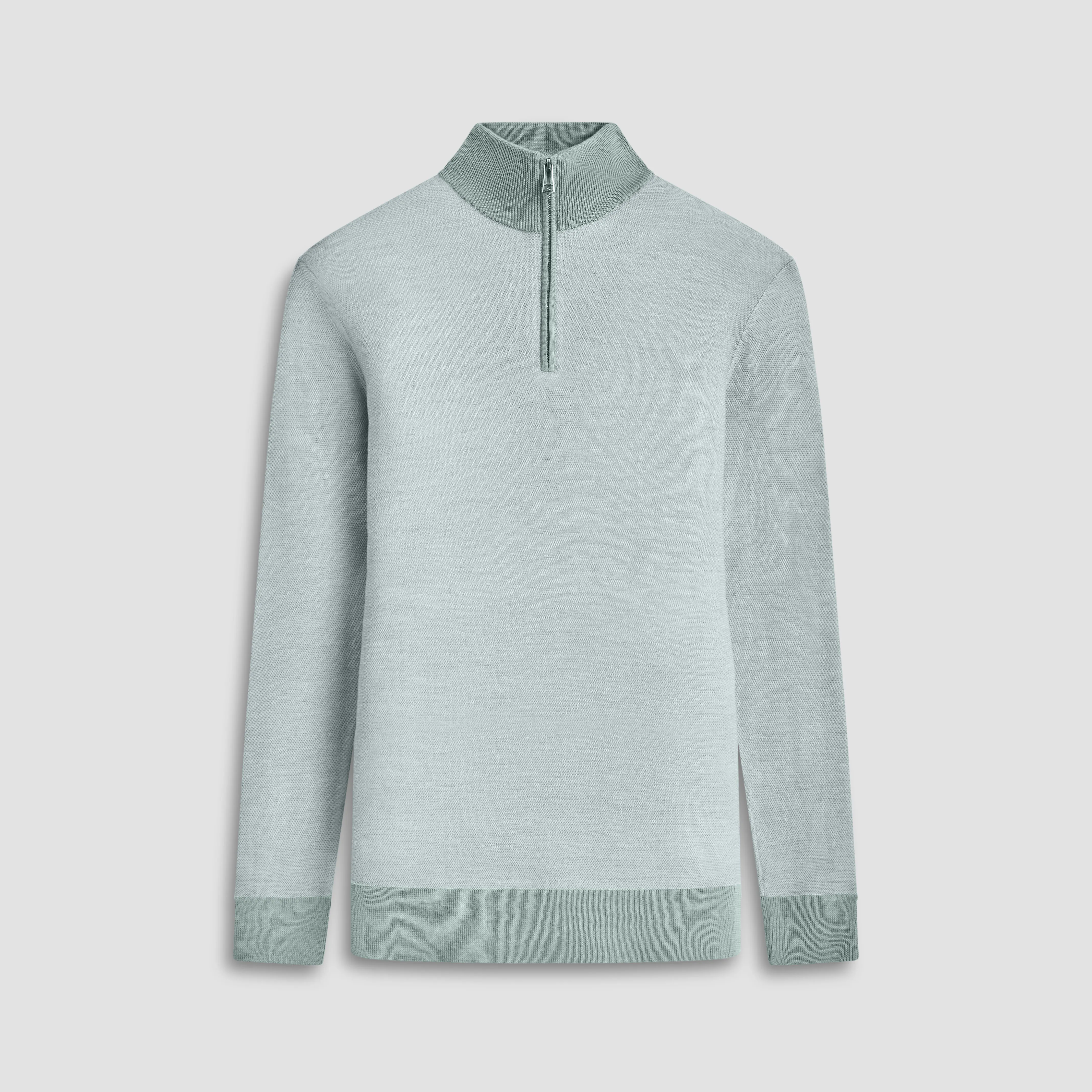 Bird's Eye Jacquard Quarter-Zip Mock Neck Sweater sold by Bugatchi