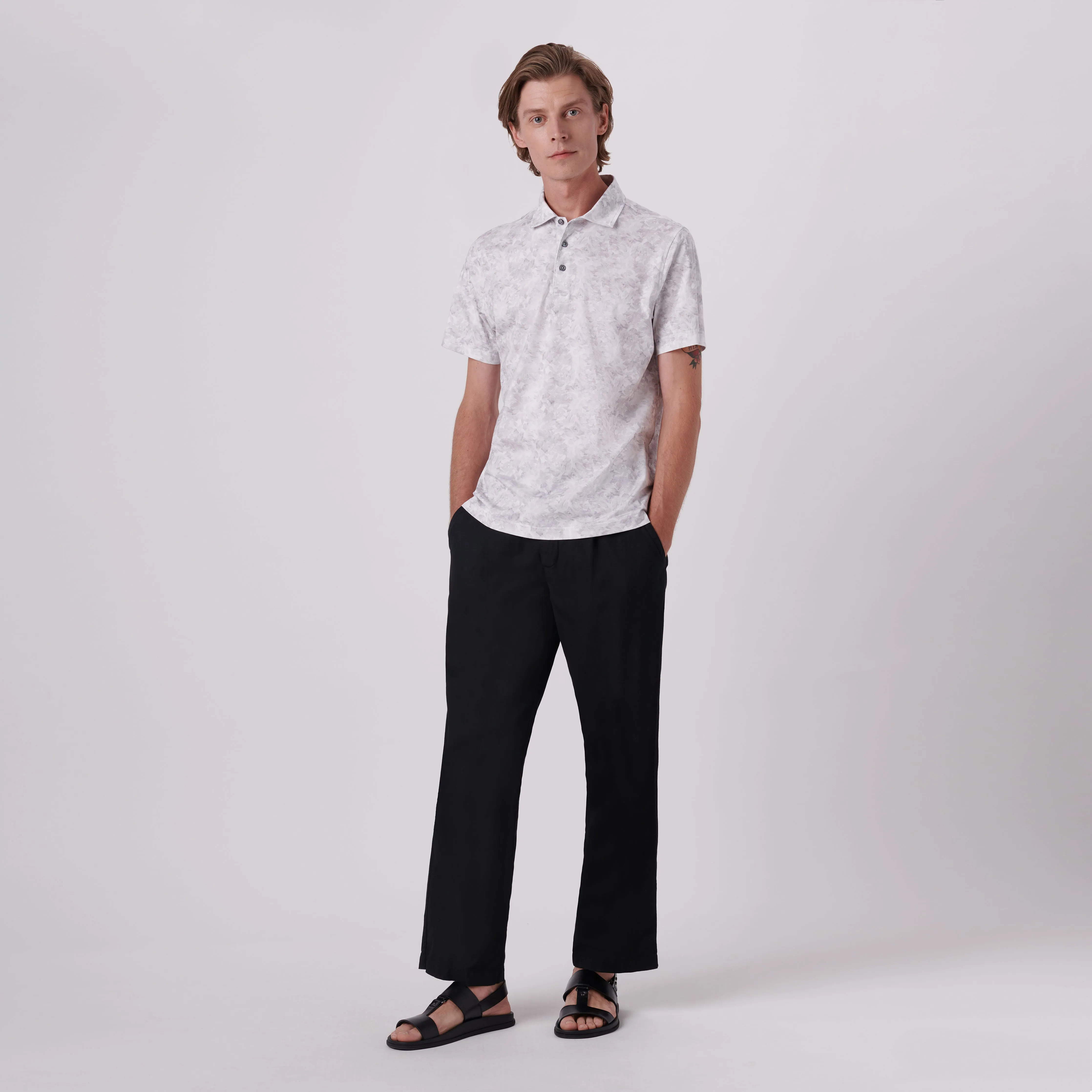 Victor Leaf Print OoohCotton Polo sold by Bugatchi product image thumbnail 5
