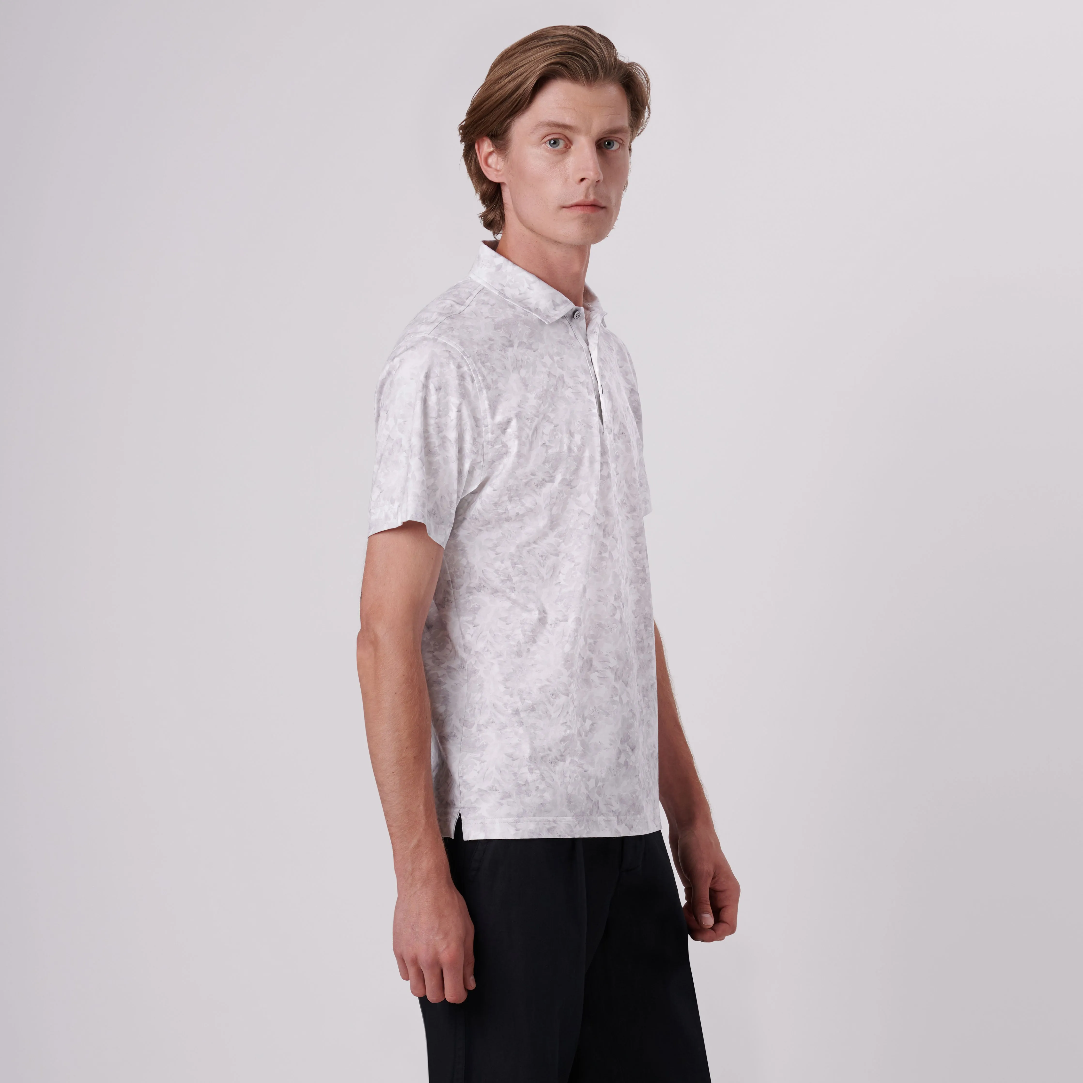 Victor Leaf Print OoohCotton Polo sold by Bugatchi product image thumbnail 3