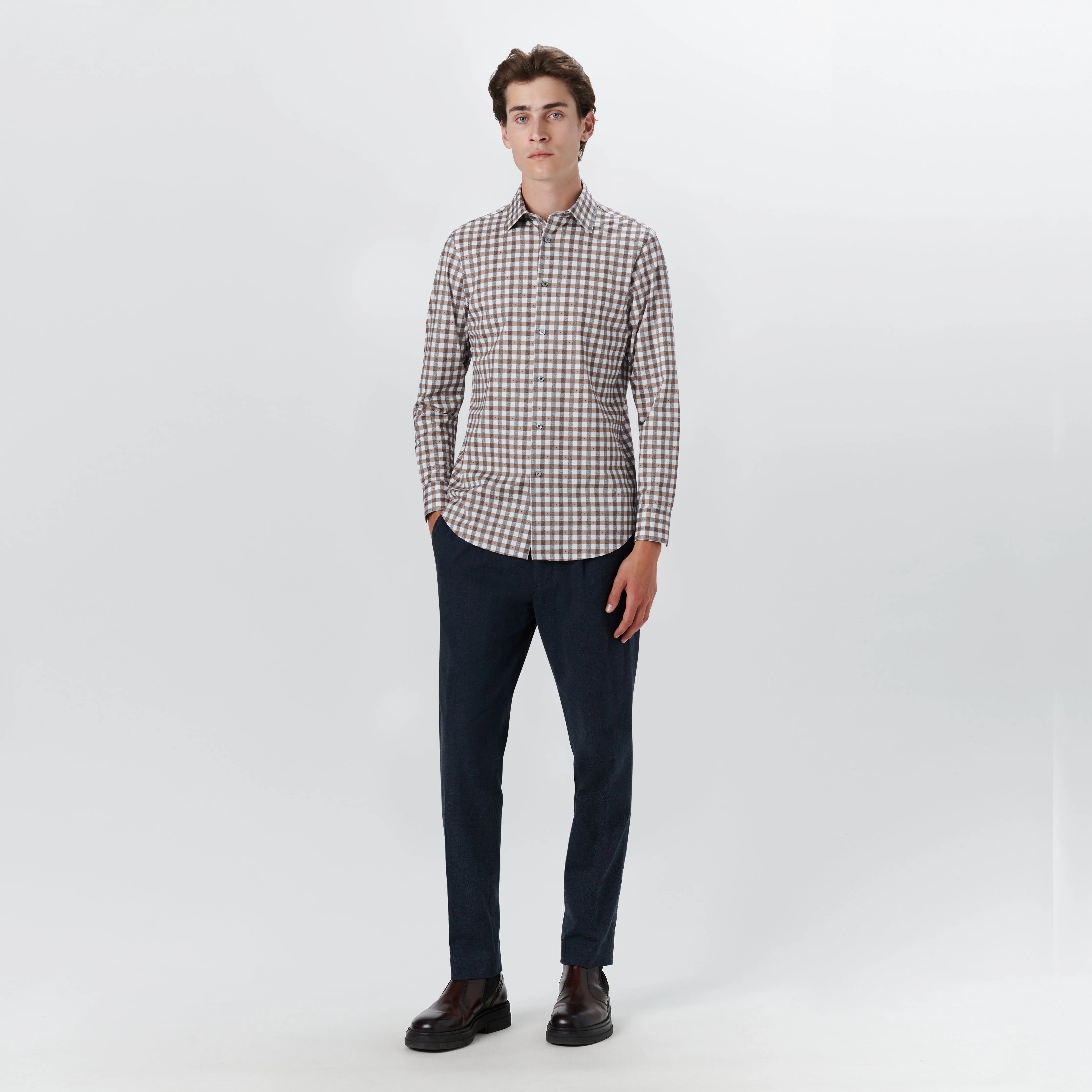 JAMES Gingham Check OoohCotton Shirt sold by Bugatchi product image thumbnail 5