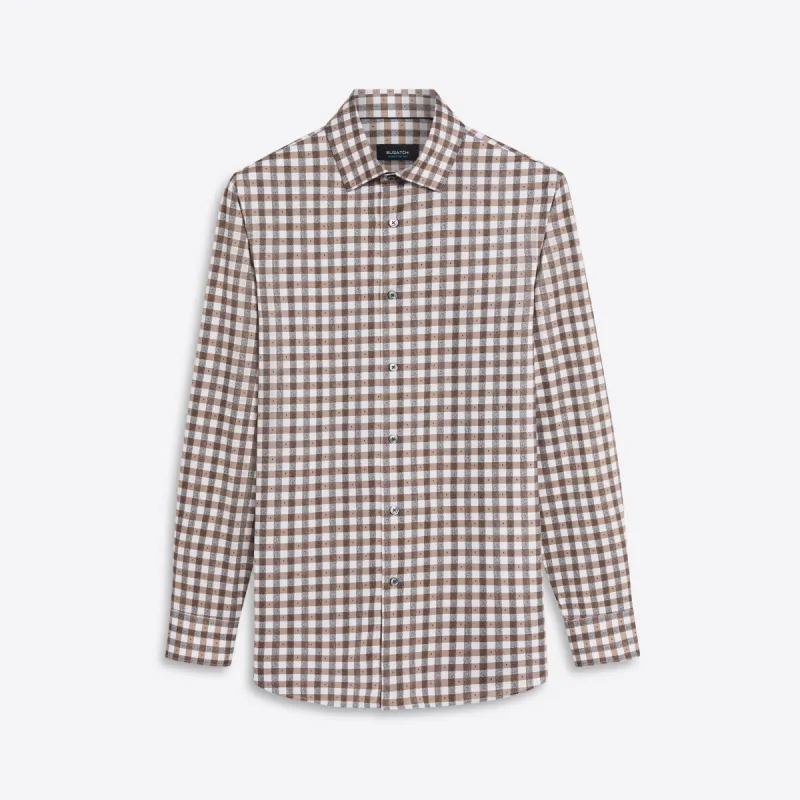 JAMES Gingham Check OoohCotton Shirt sold by Bugatchi