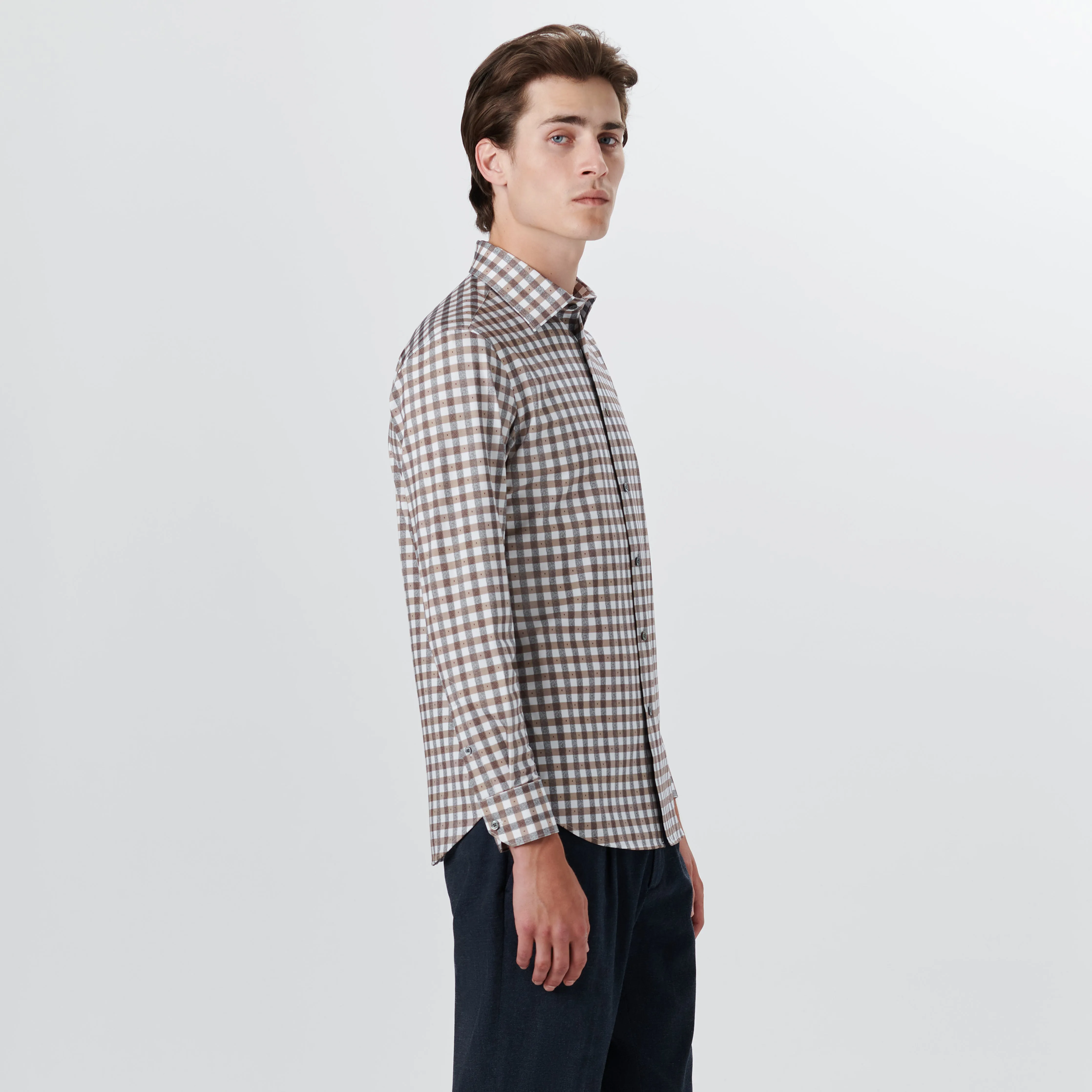 JAMES Gingham Check OoohCotton Shirt sold by Bugatchi product image thumbnail 3