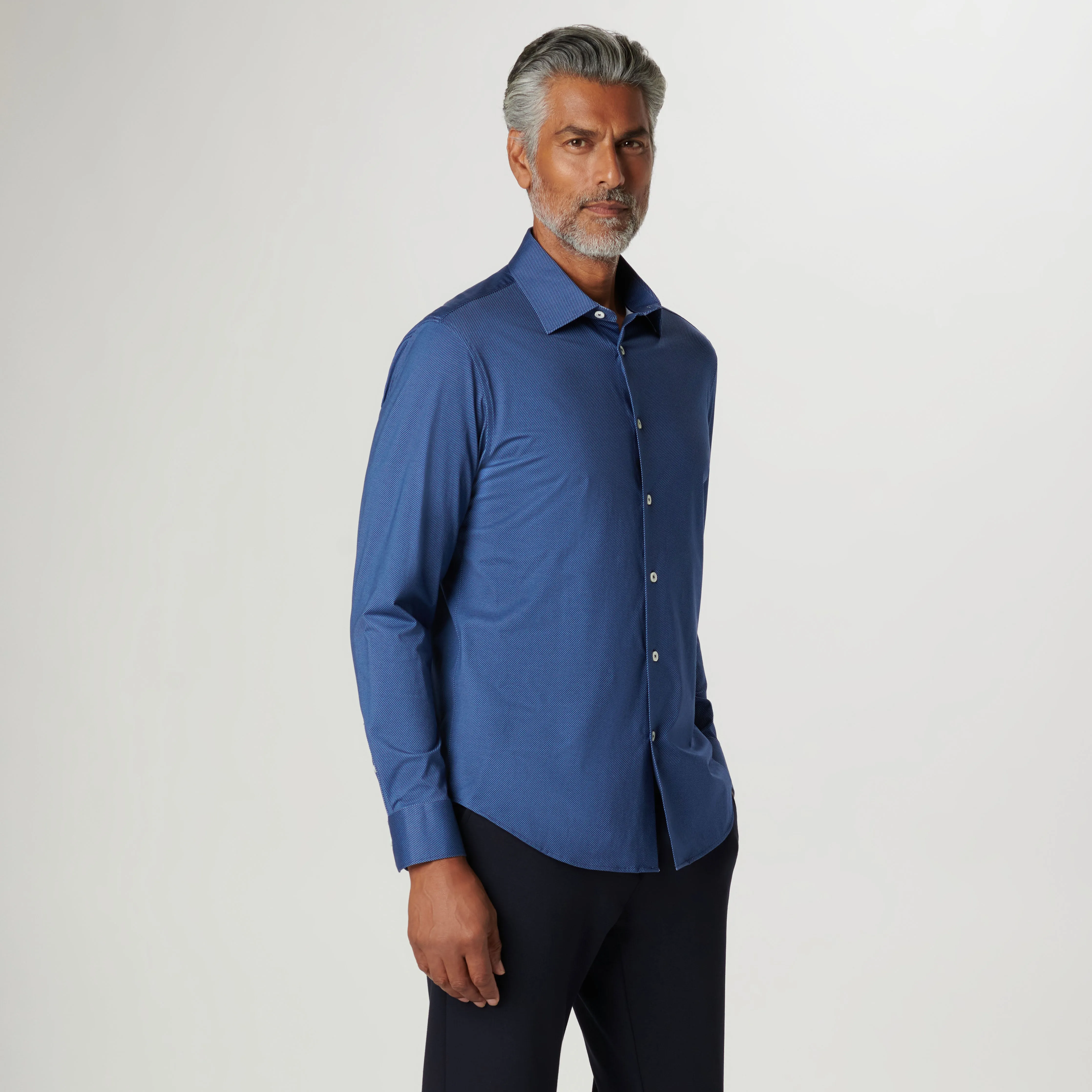 James Diagonal Pin Stripe OoohCotton Shirt sold by Bugatchi product image thumbnail 3