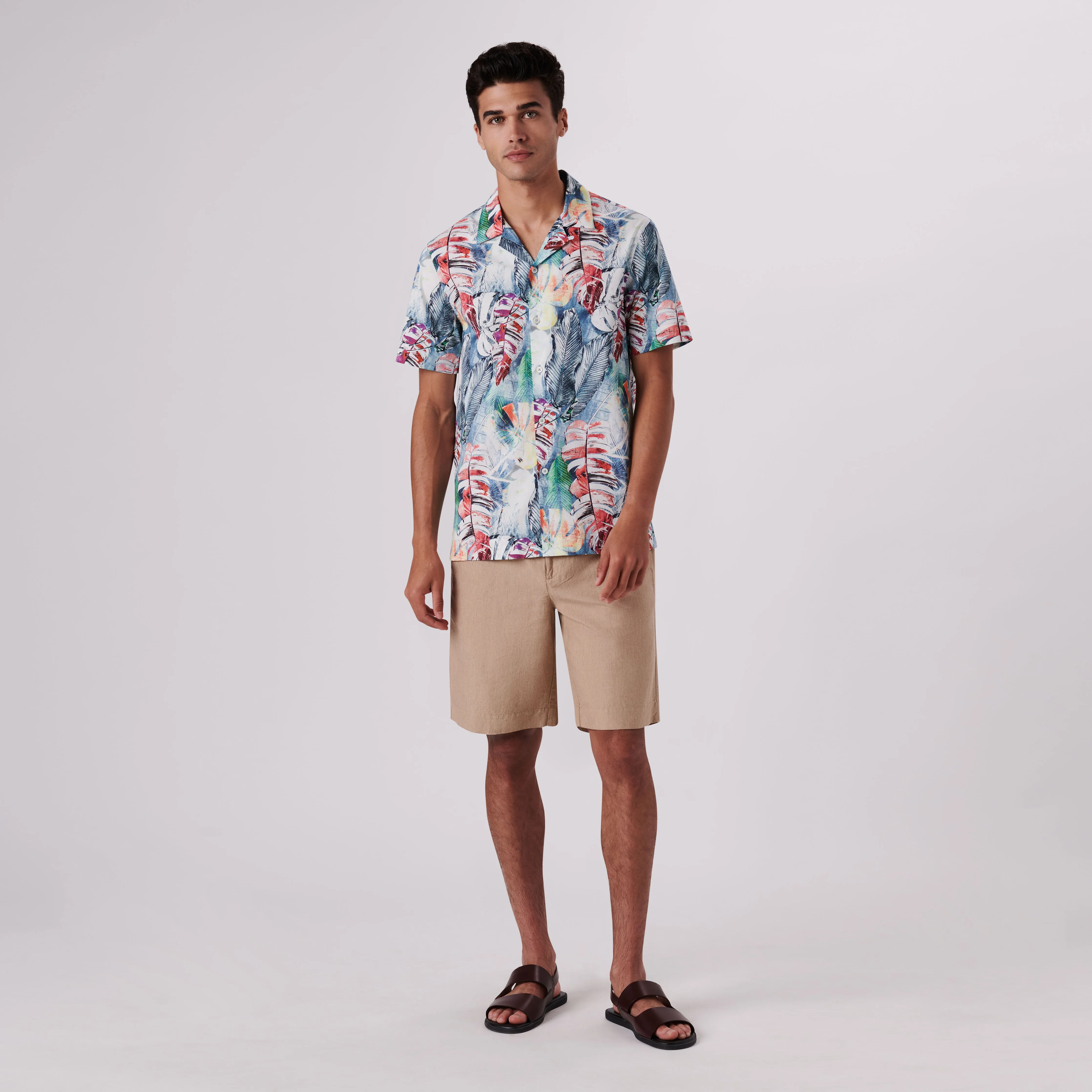 Jackson Leaf Print Short Sleeve Shirt sold by Bugatchi product image thumbnail 5