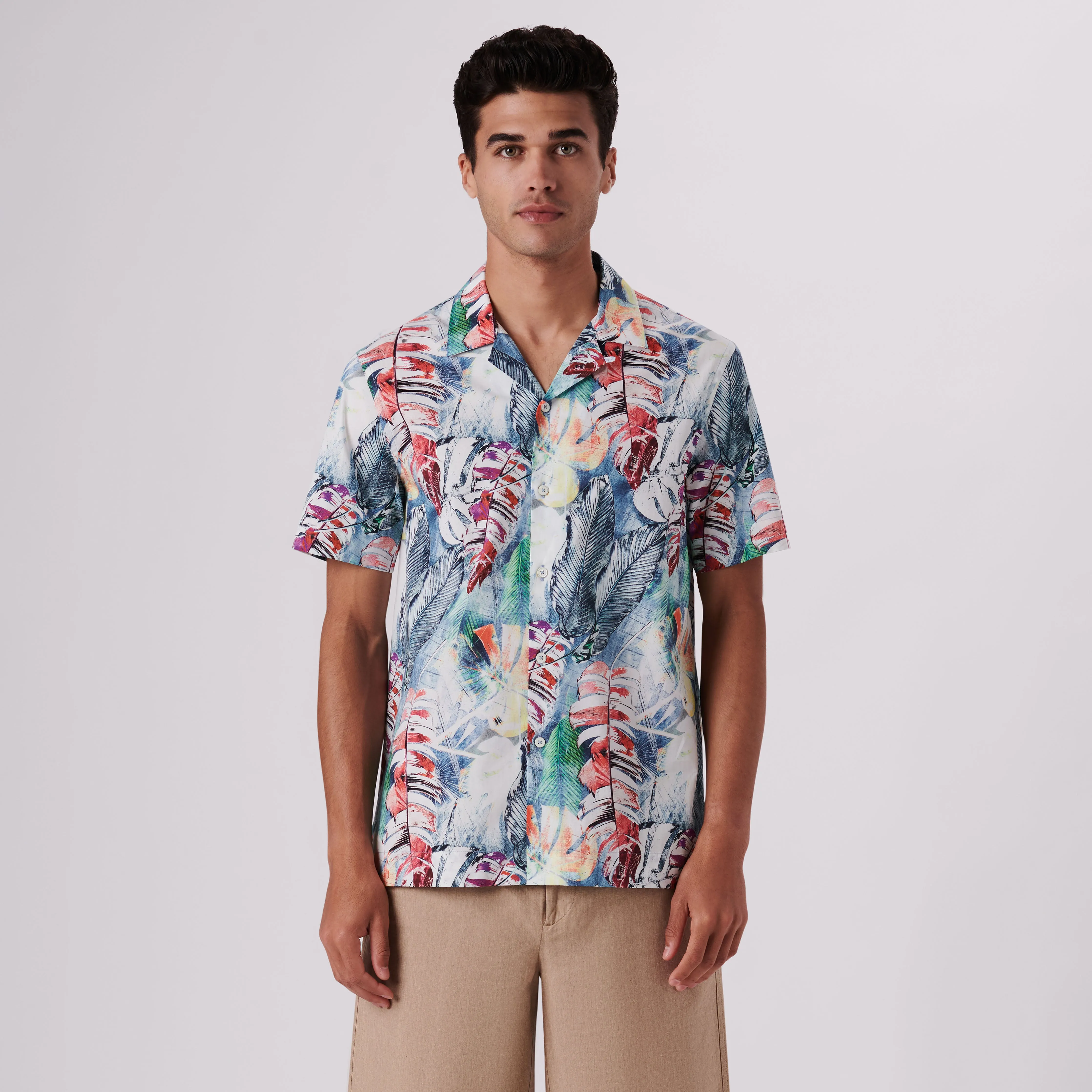 Jackson Leaf Print Short Sleeve Shirt sold by Bugatchi product image thumbnail 2