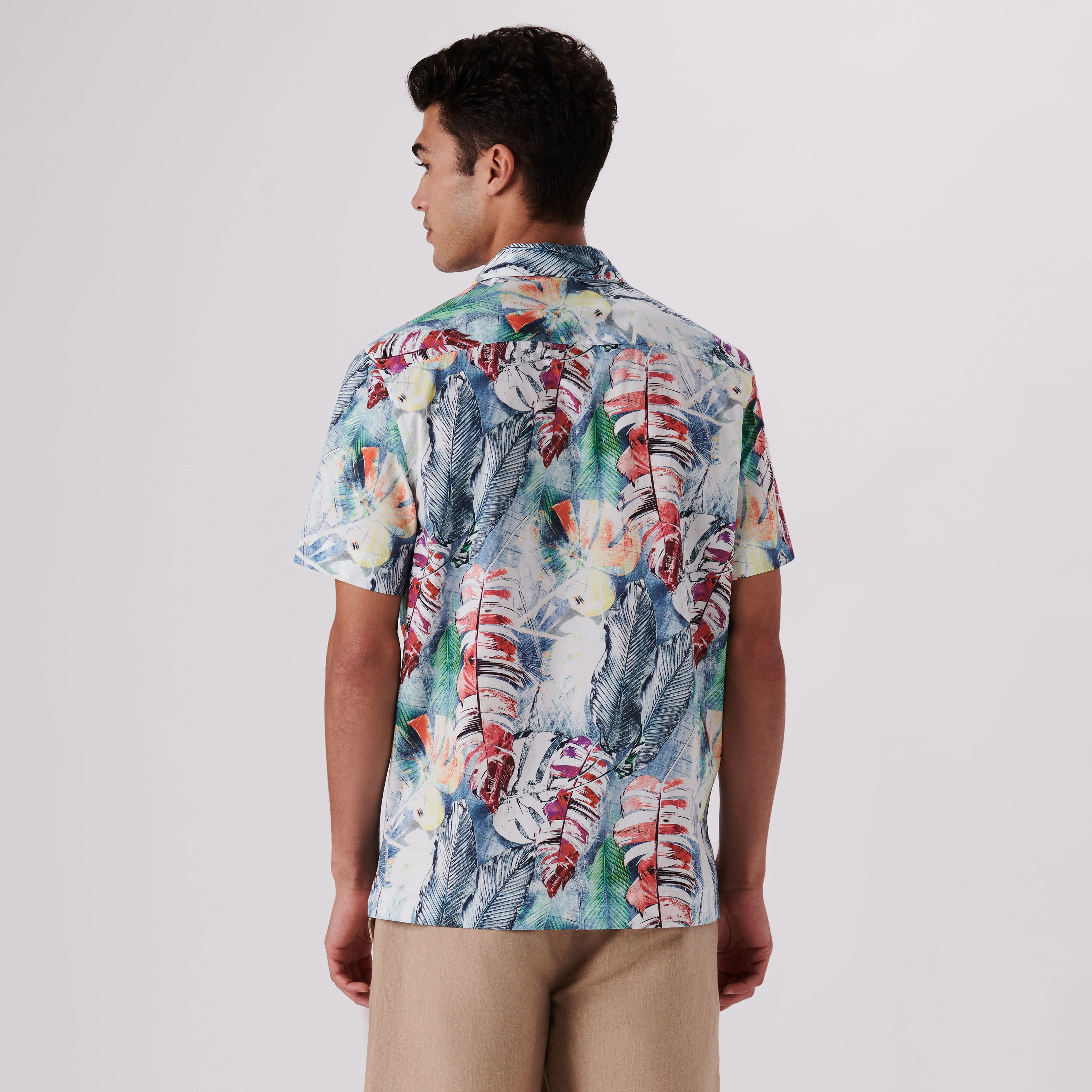 Jackson Leaf Print Short Sleeve Shirt sold by Bugatchi product image thumbnail 4