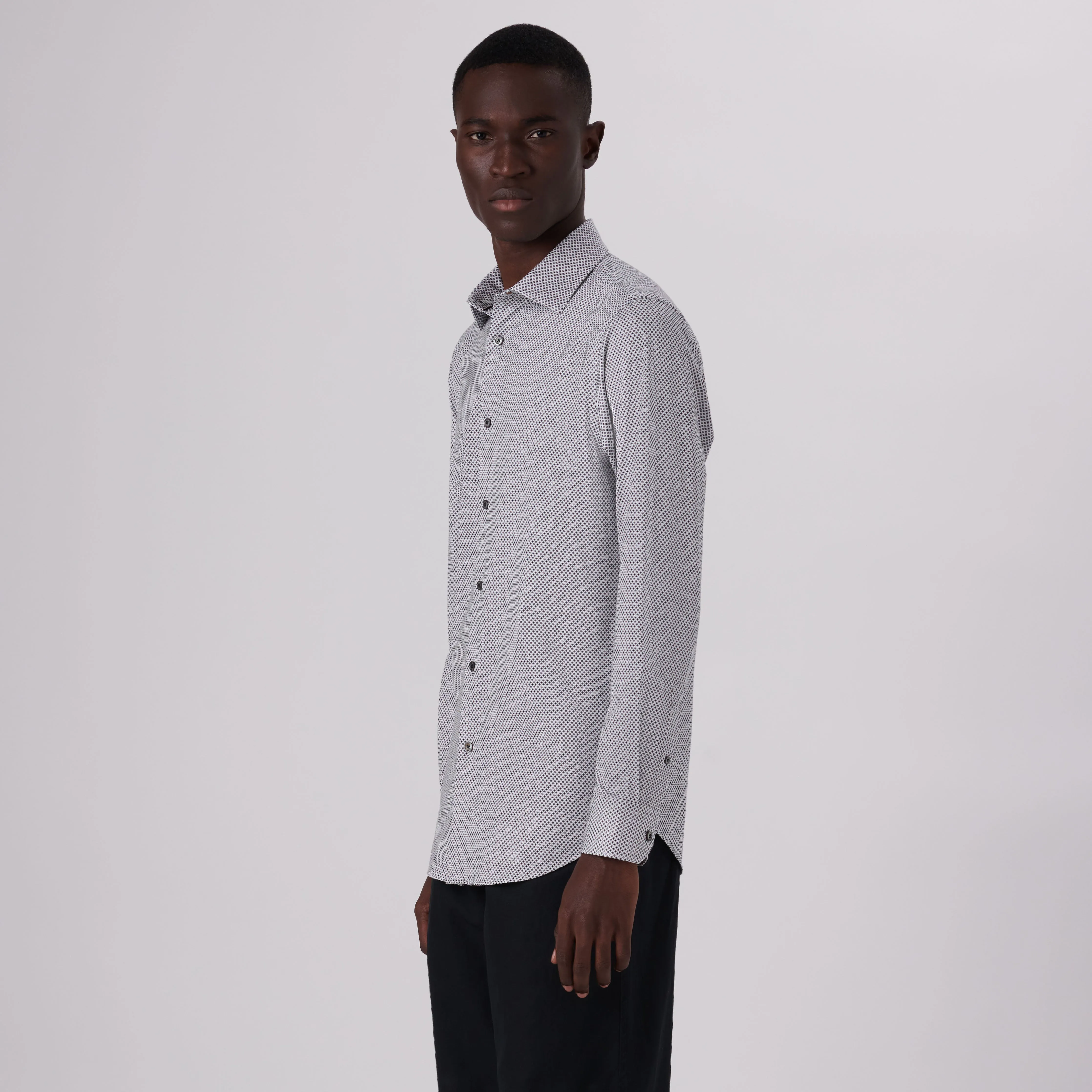 James Diamond Print OoohCotton Shirt sold by Bugatchi product image thumbnail 3