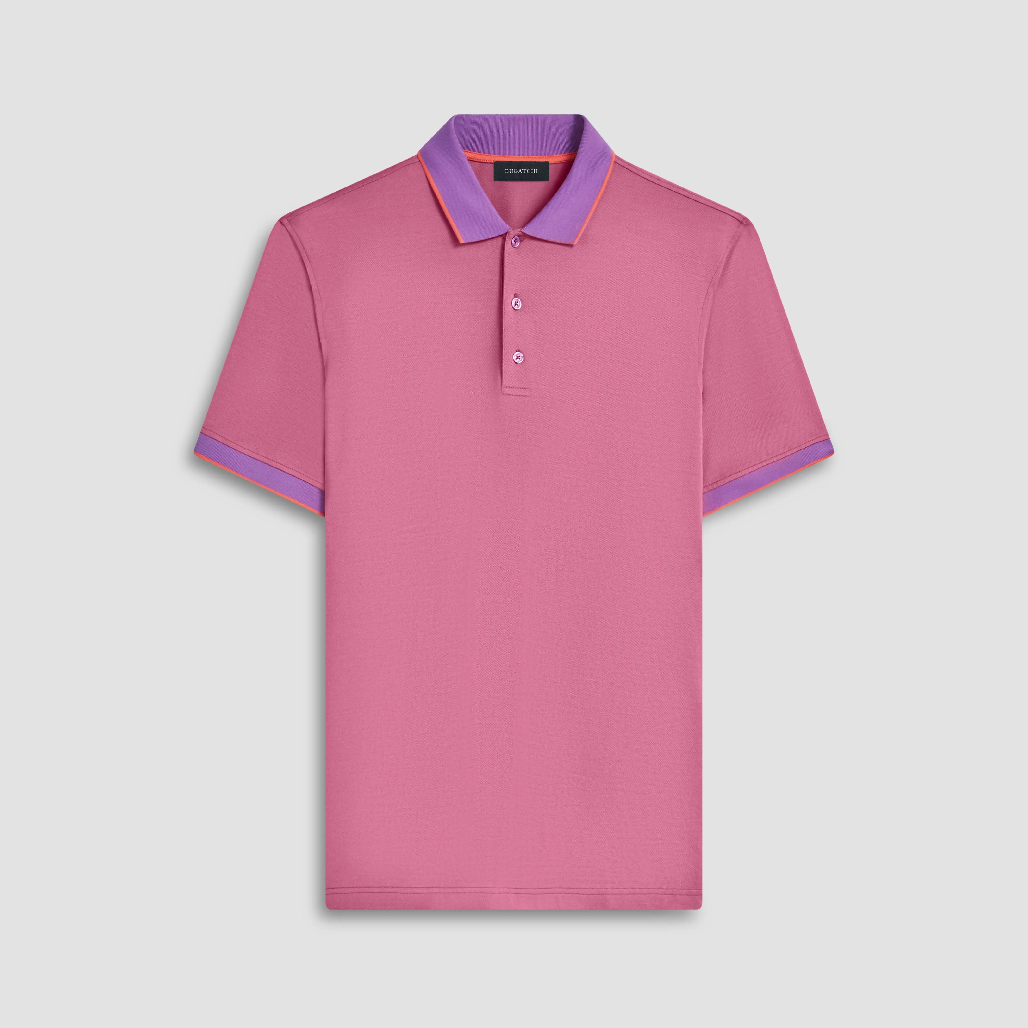Tipped Bird's Eye Polo sold by Bugatchi