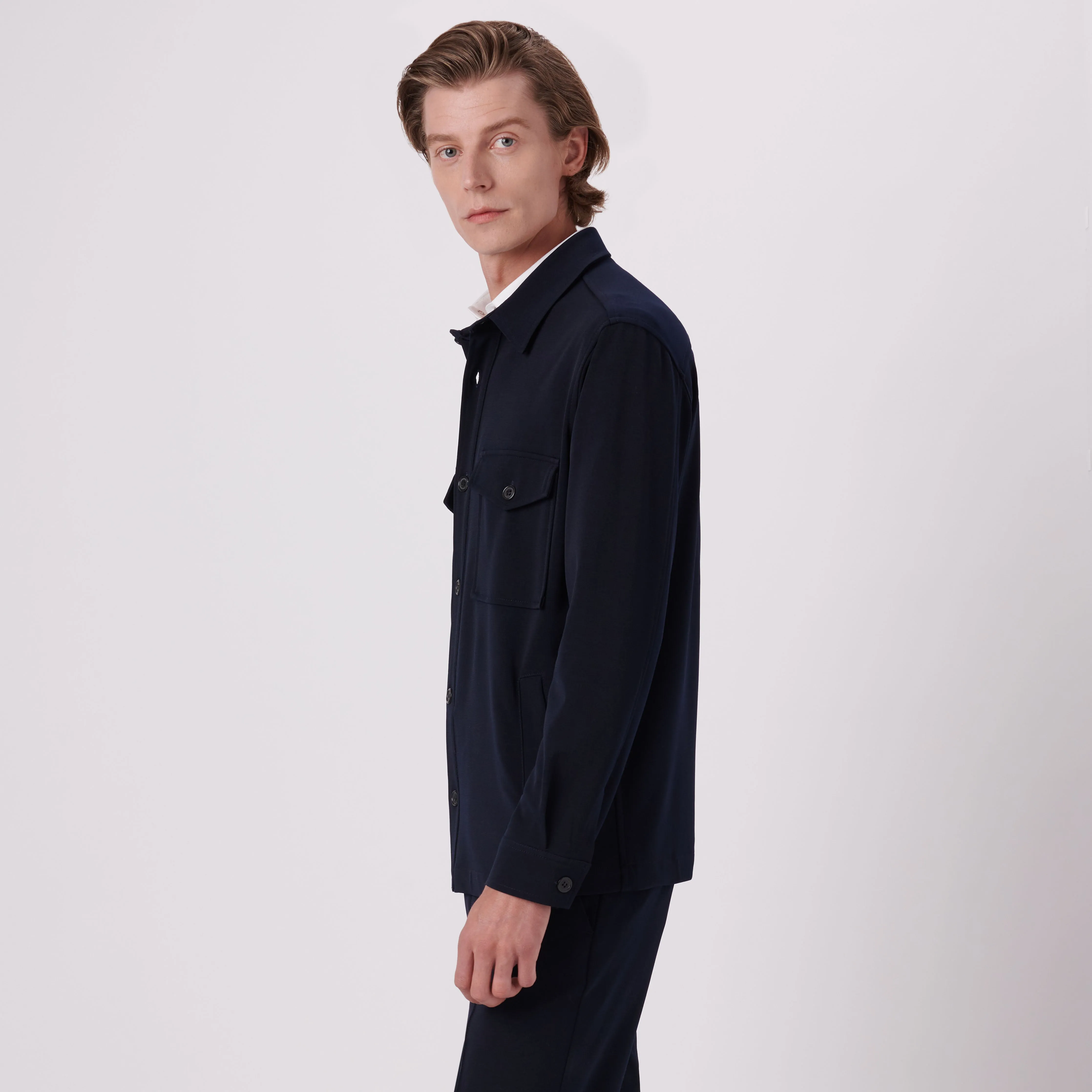 Knit Shirt Jacket sold by Bugatchi product image thumbnail 3