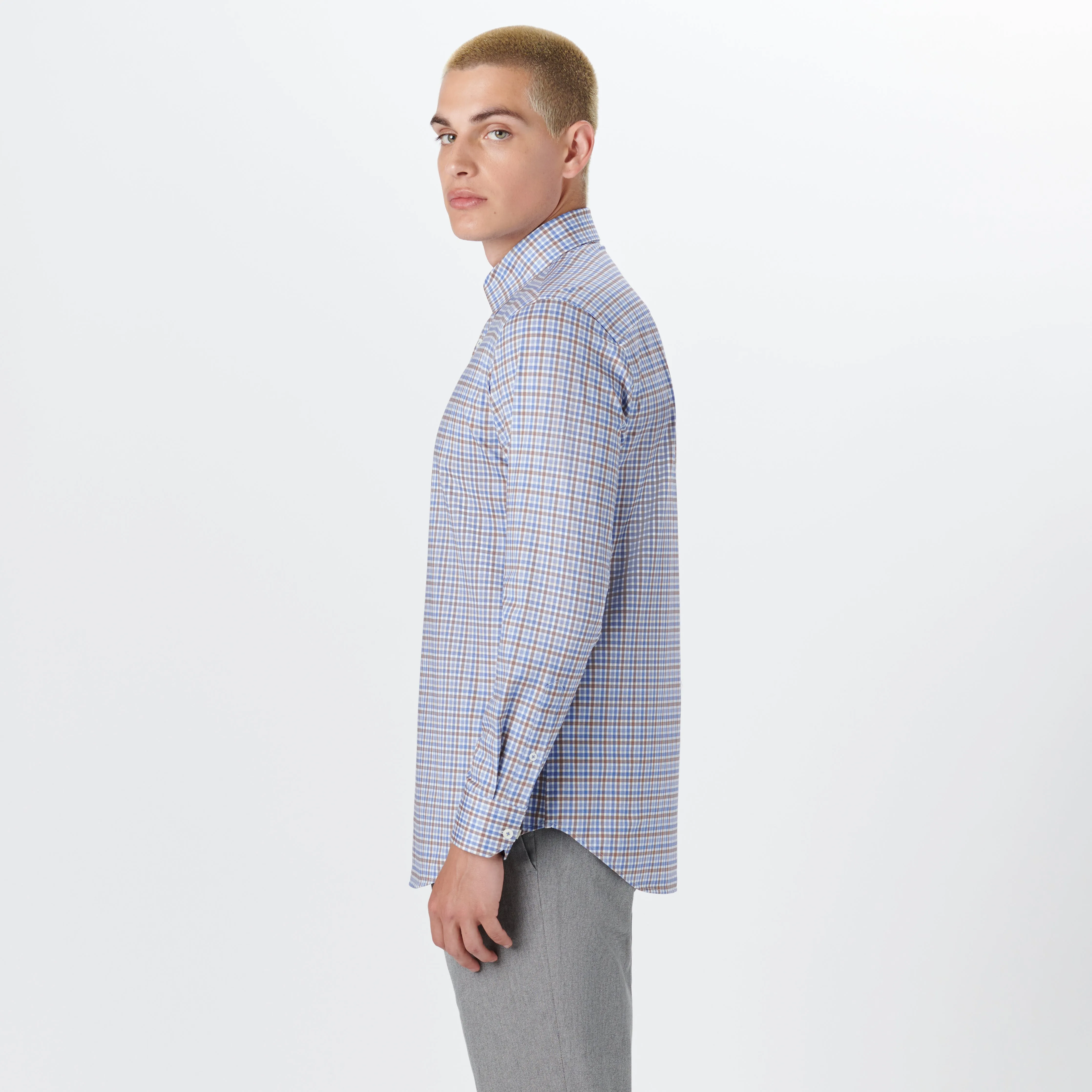 JAMES Plaid Check OoohCotton Shirt sold by Bugatchi product image thumbnail 3
