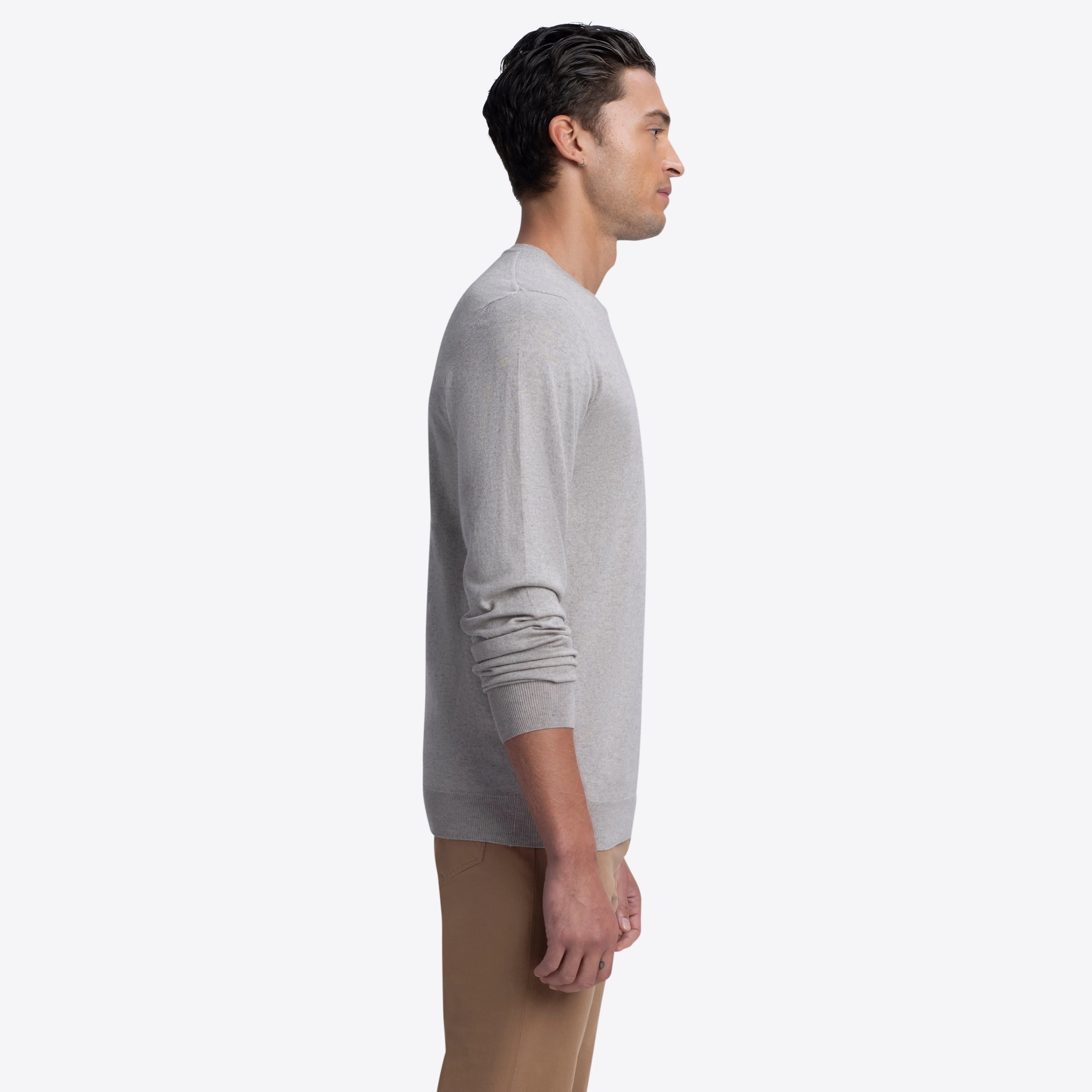 Crew Neck Melange Sweater sold by Bugatchi product image thumbnail 3