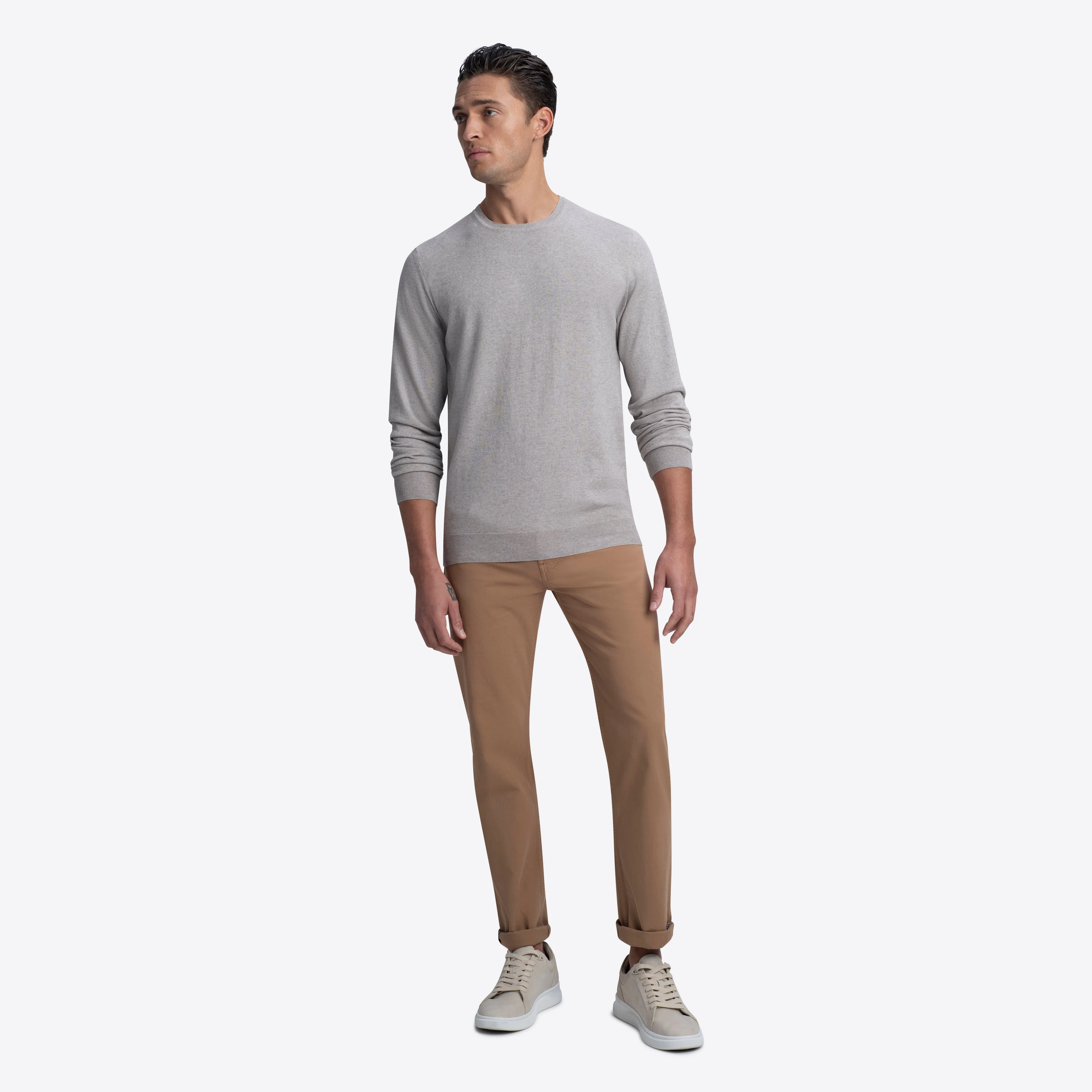 Crew Neck Melange Sweater sold by Bugatchi product image thumbnail 5