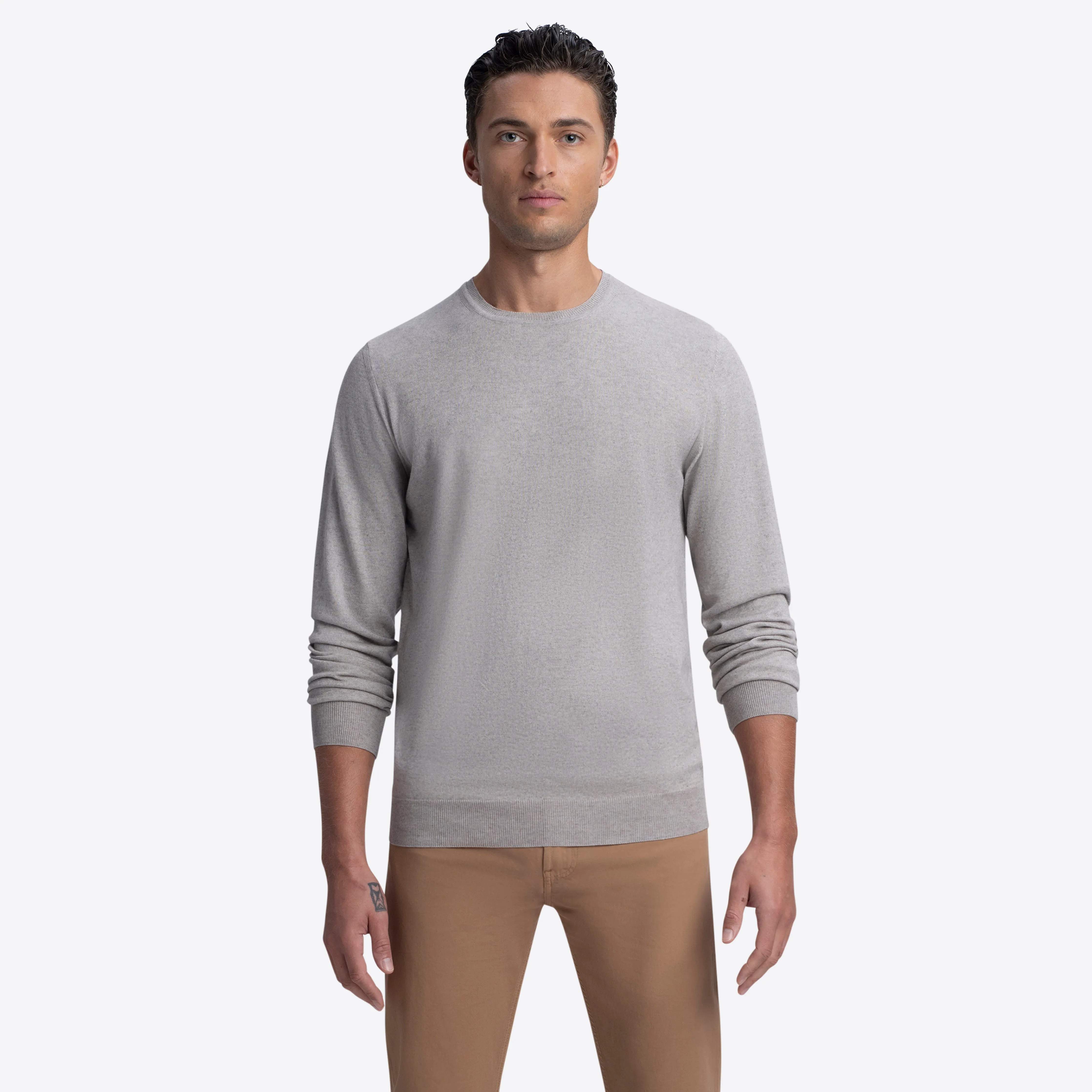 Crew Neck Melange Sweater sold by Bugatchi product image thumbnail 2