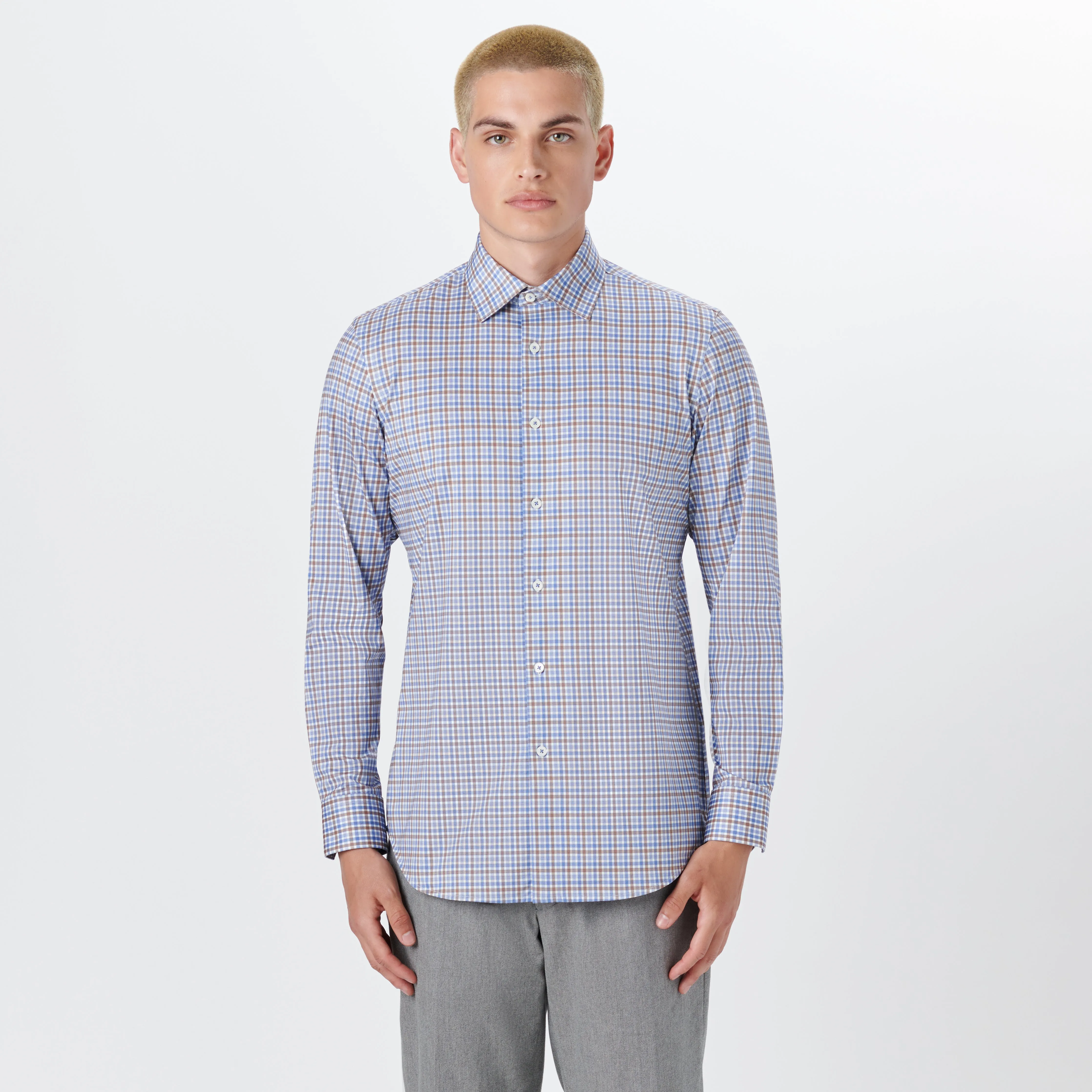 JAMES Plaid Check OoohCotton Shirt sold by Bugatchi product image thumbnail 2