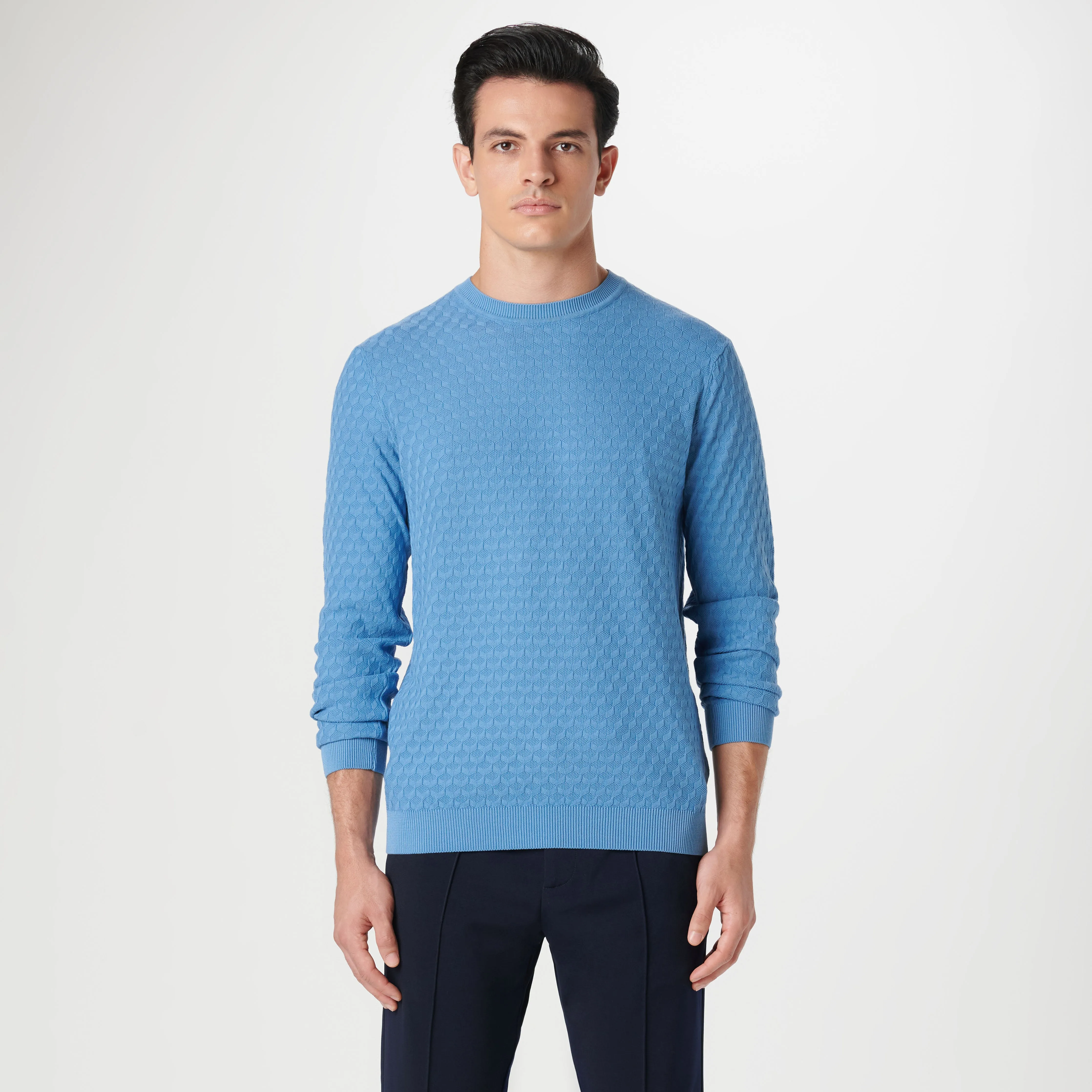 Mixed Stitch Crew Neck Sweater sold by Bugatchi product image thumbnail 2