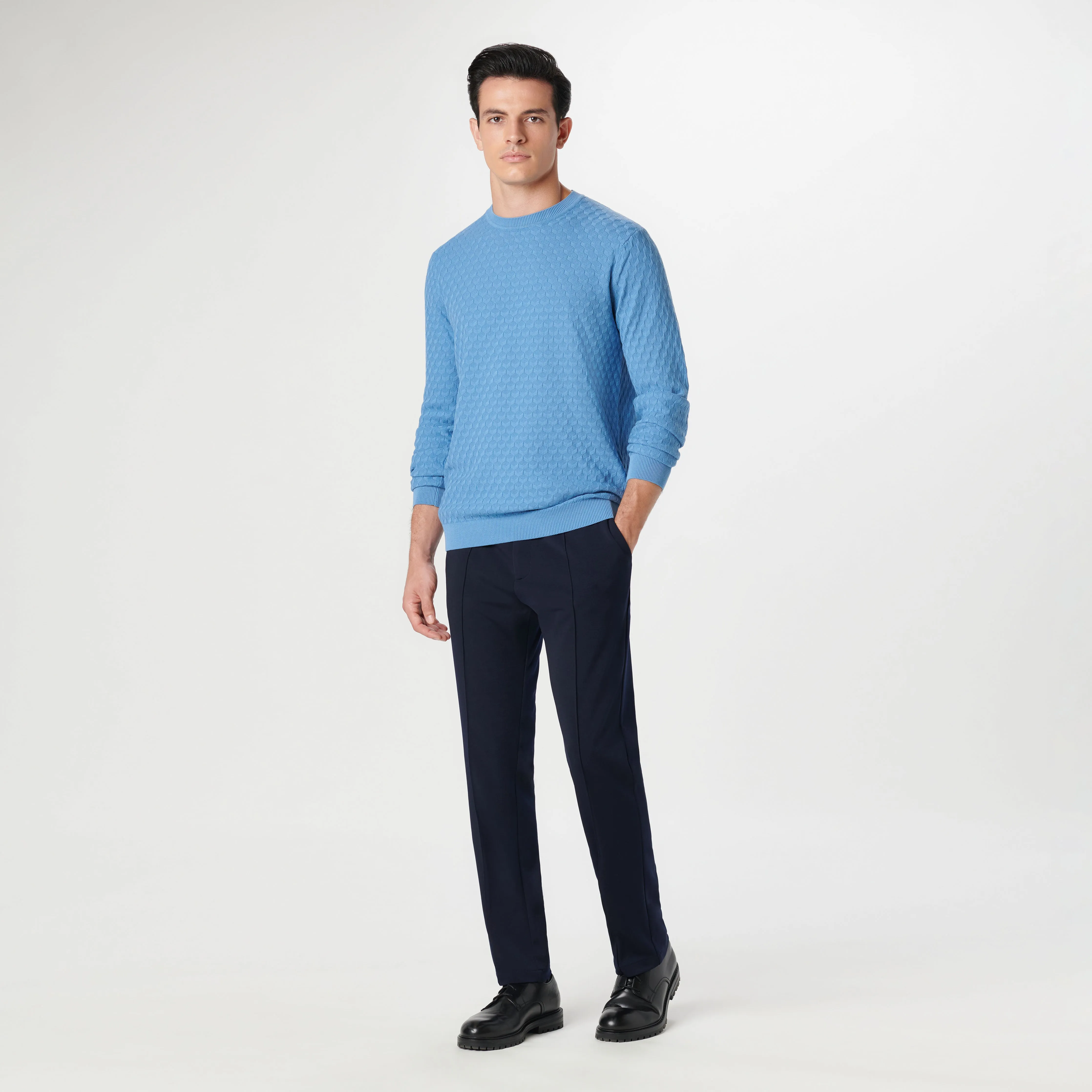 Mixed Stitch Crew Neck Sweater sold by Bugatchi product image thumbnail 5