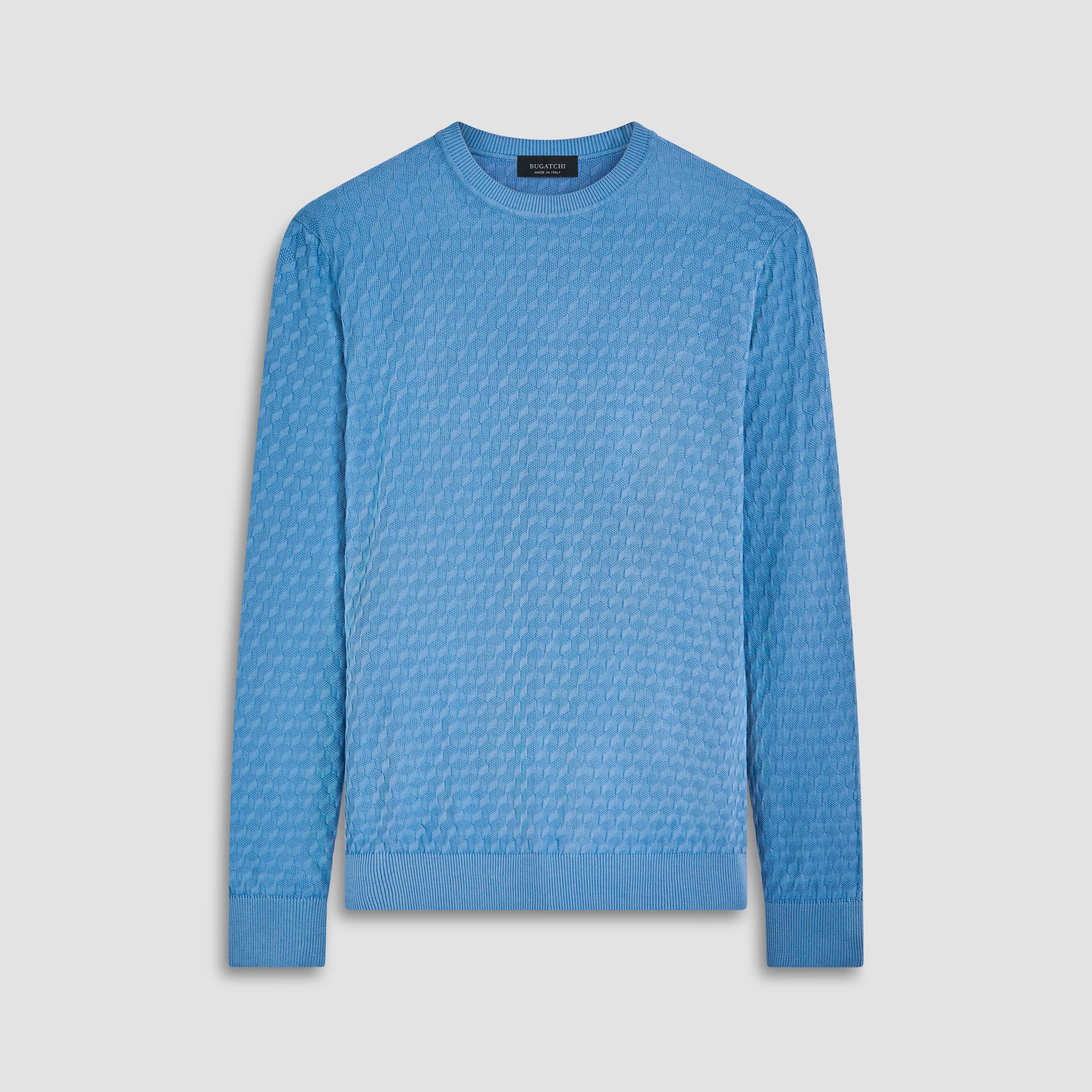 Mixed Stitch Crew Neck Sweater sold by Bugatchi